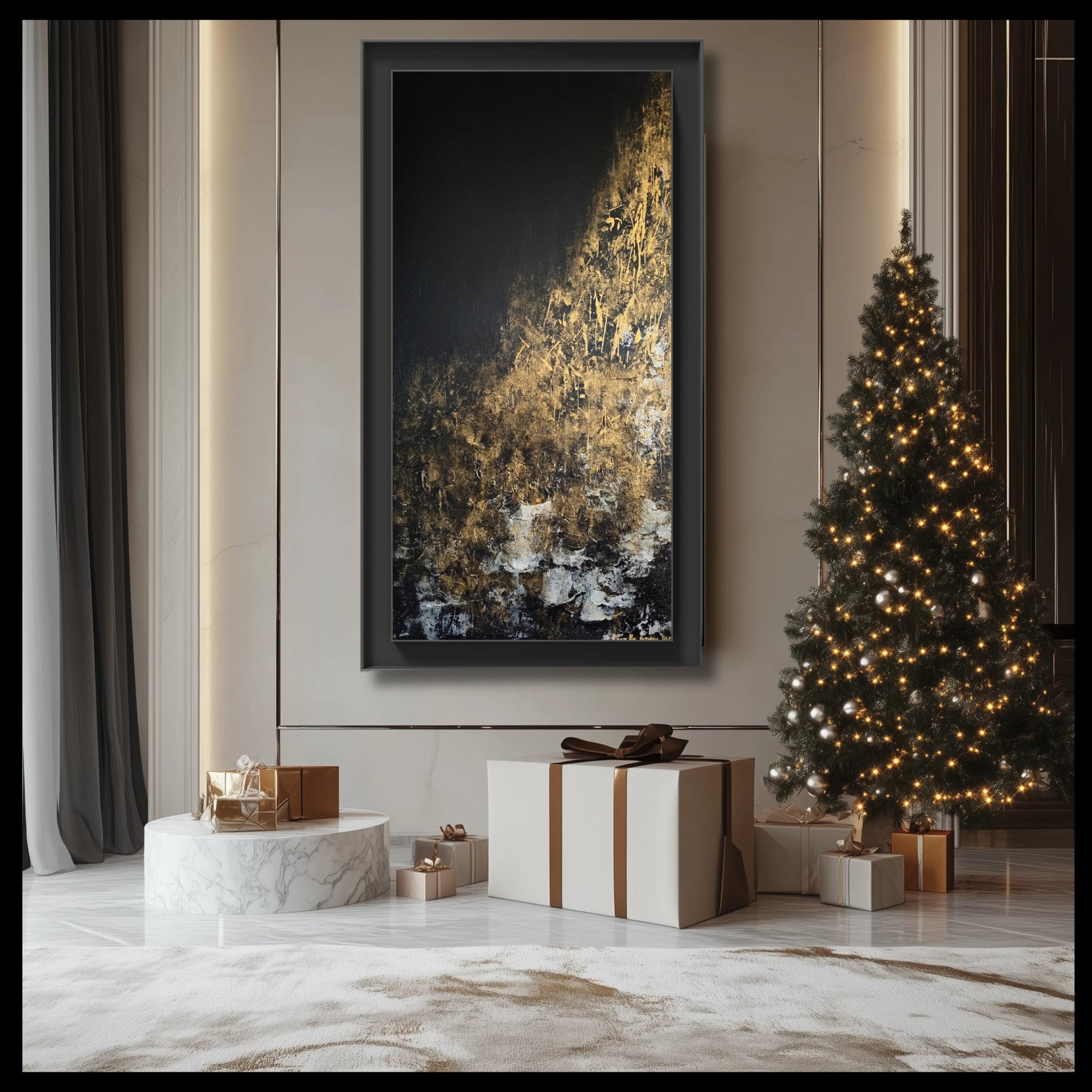 Embracing Cozy Minimalism: Crafting Cozy Christmas with Minimalist Holiday Decor - Anez Ka Arts Luxury Wall Art