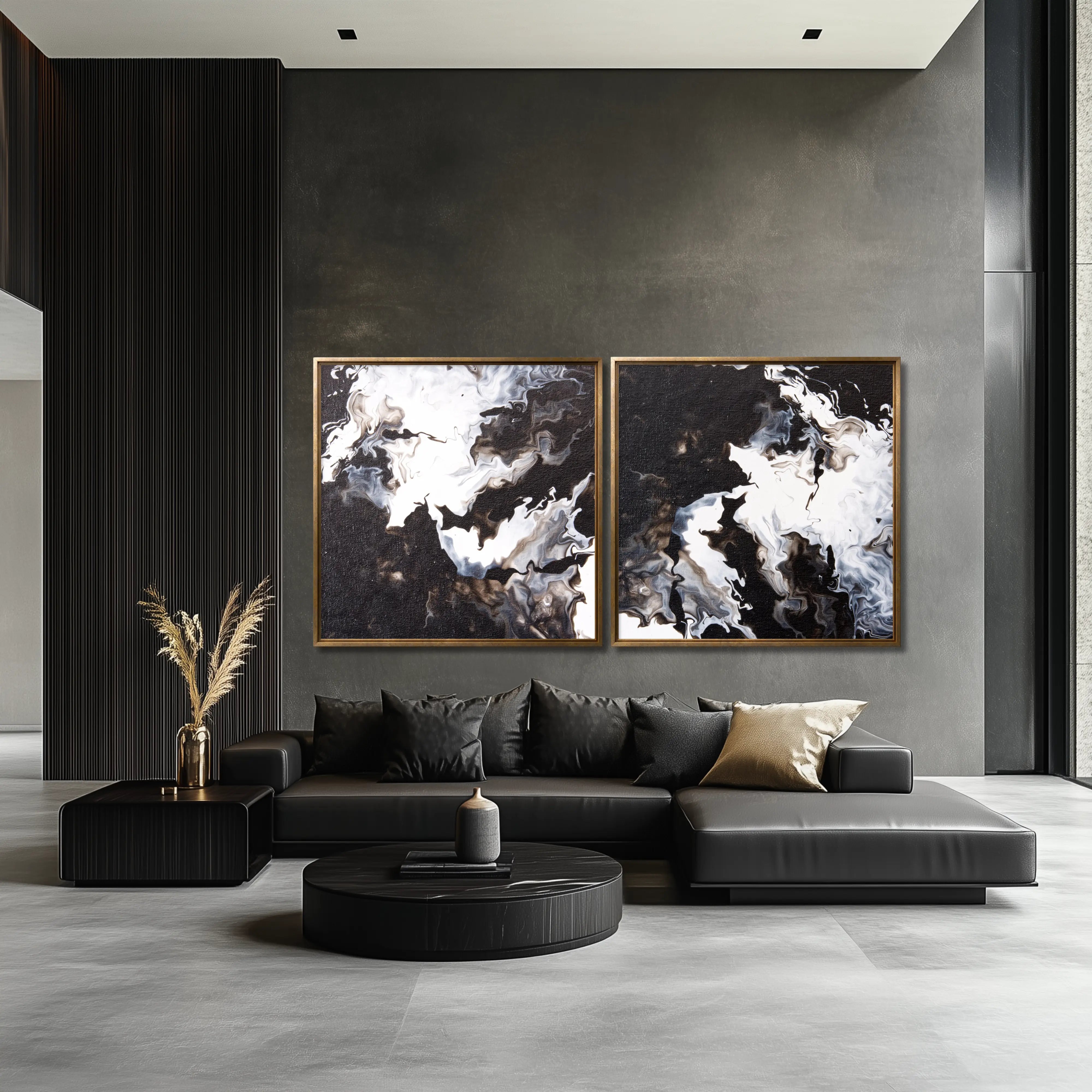 Timeless  | Set of 2 Canvas Prints | Luxury Fine Art Set | Black and White Wall Art