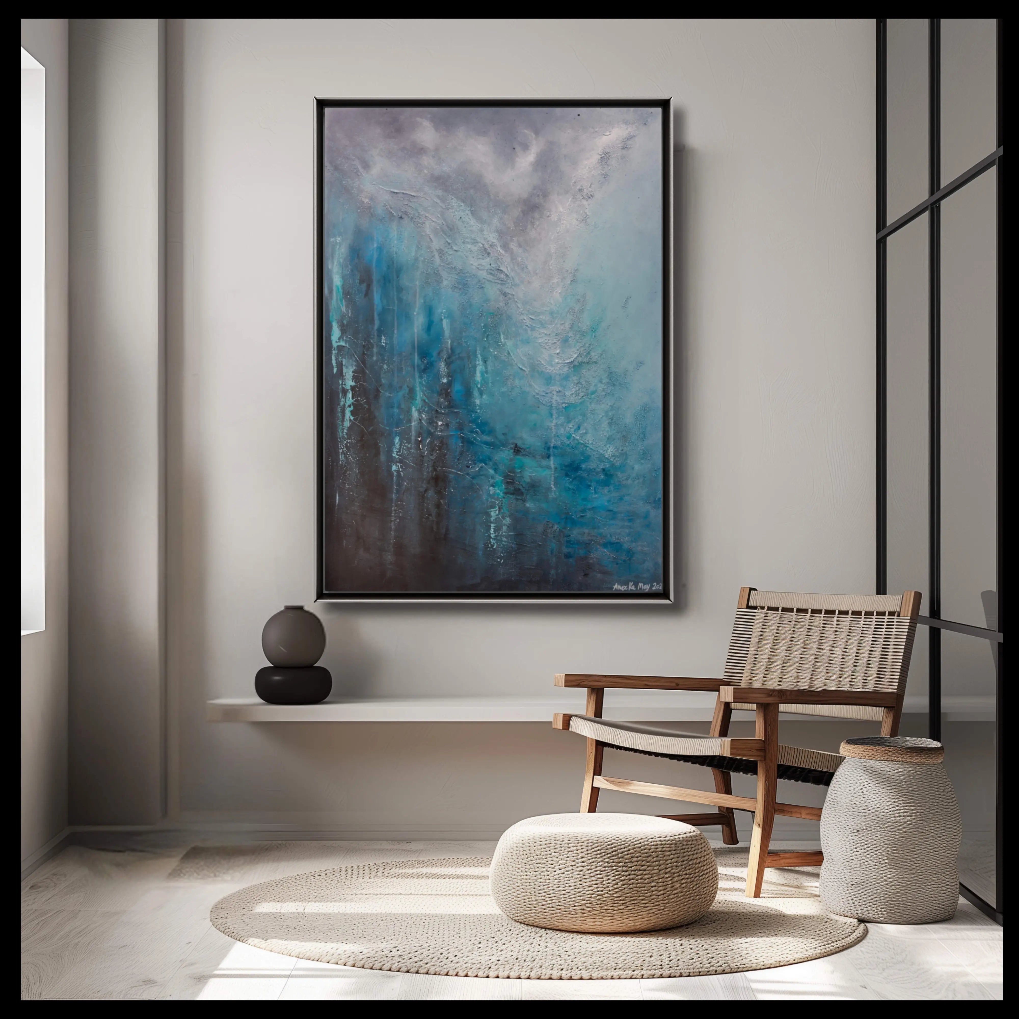 Abstract Painting in Blue | Original Large Scale | Anez ka arts