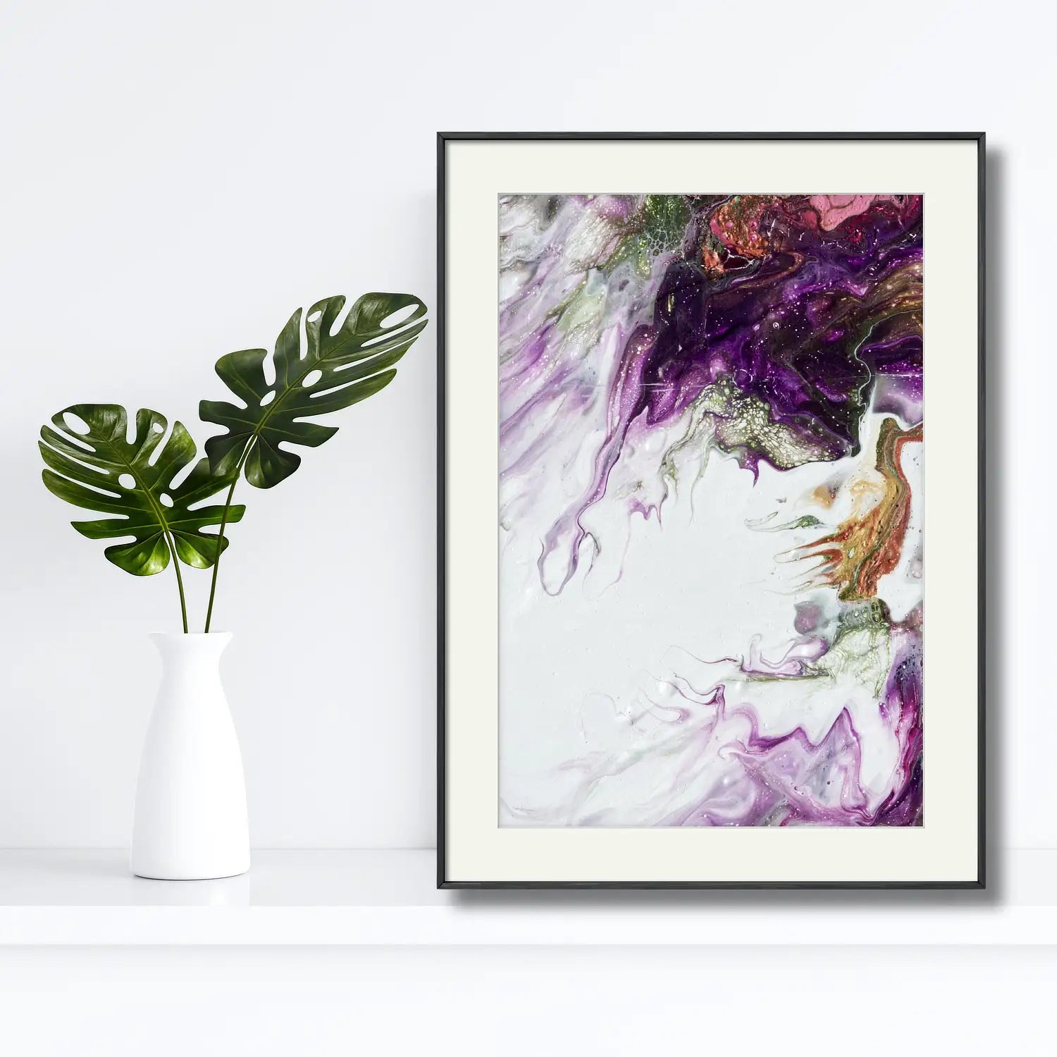 Passion Royale  - framed luxury paper print in purple