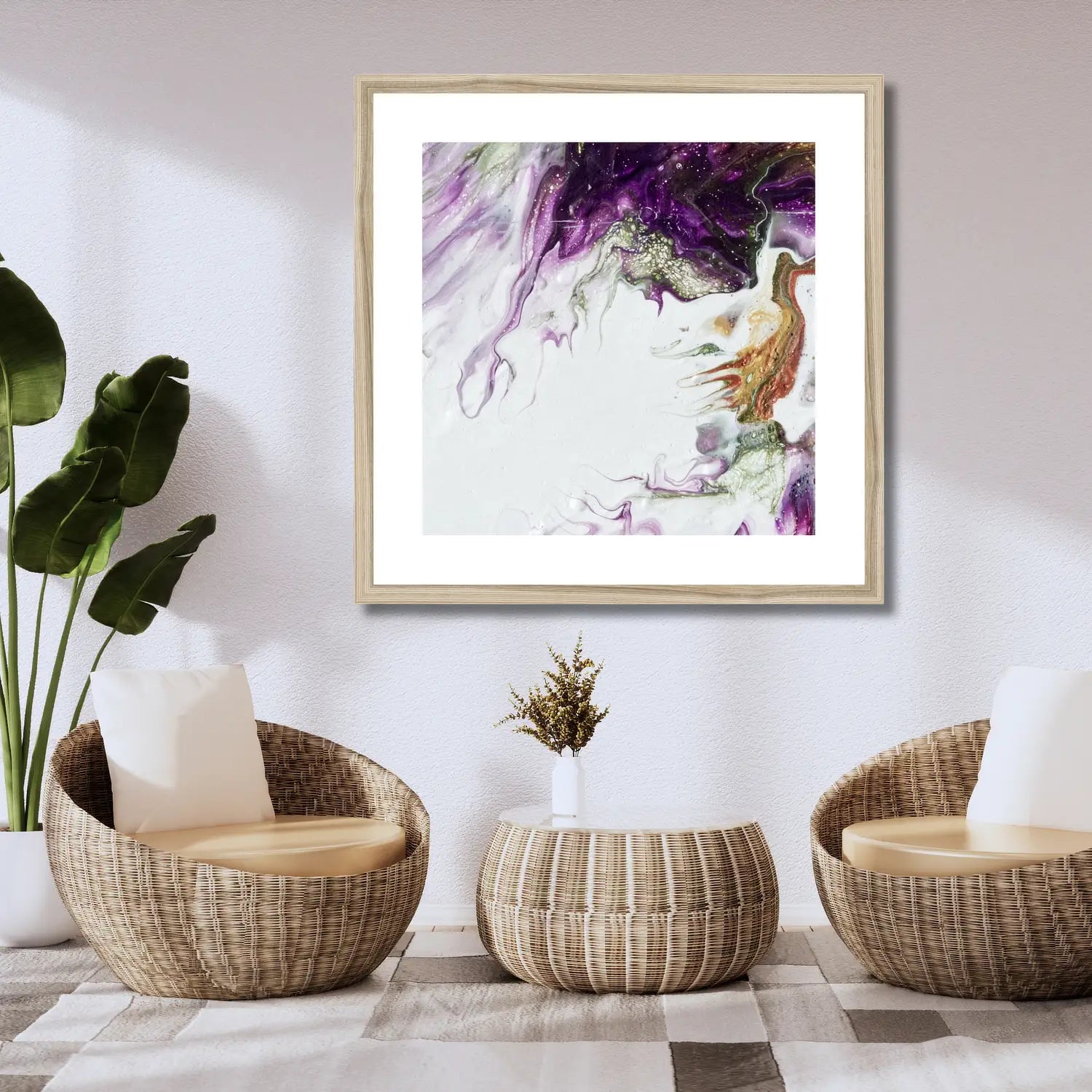 Passion Royale  - framed luxury paper print in purple