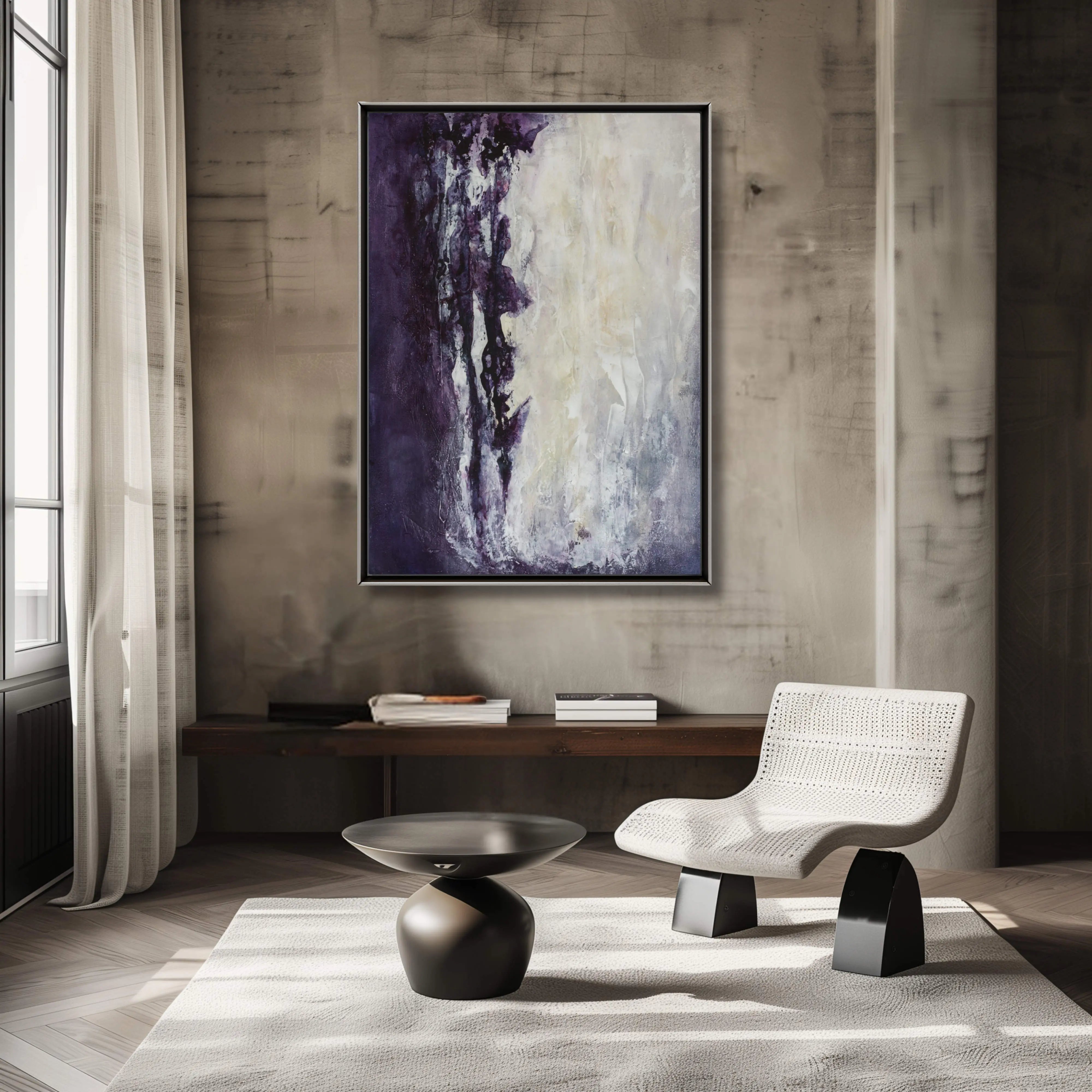 Luxury Textured Abstract Painting in Purple | Unique Wall Décor 