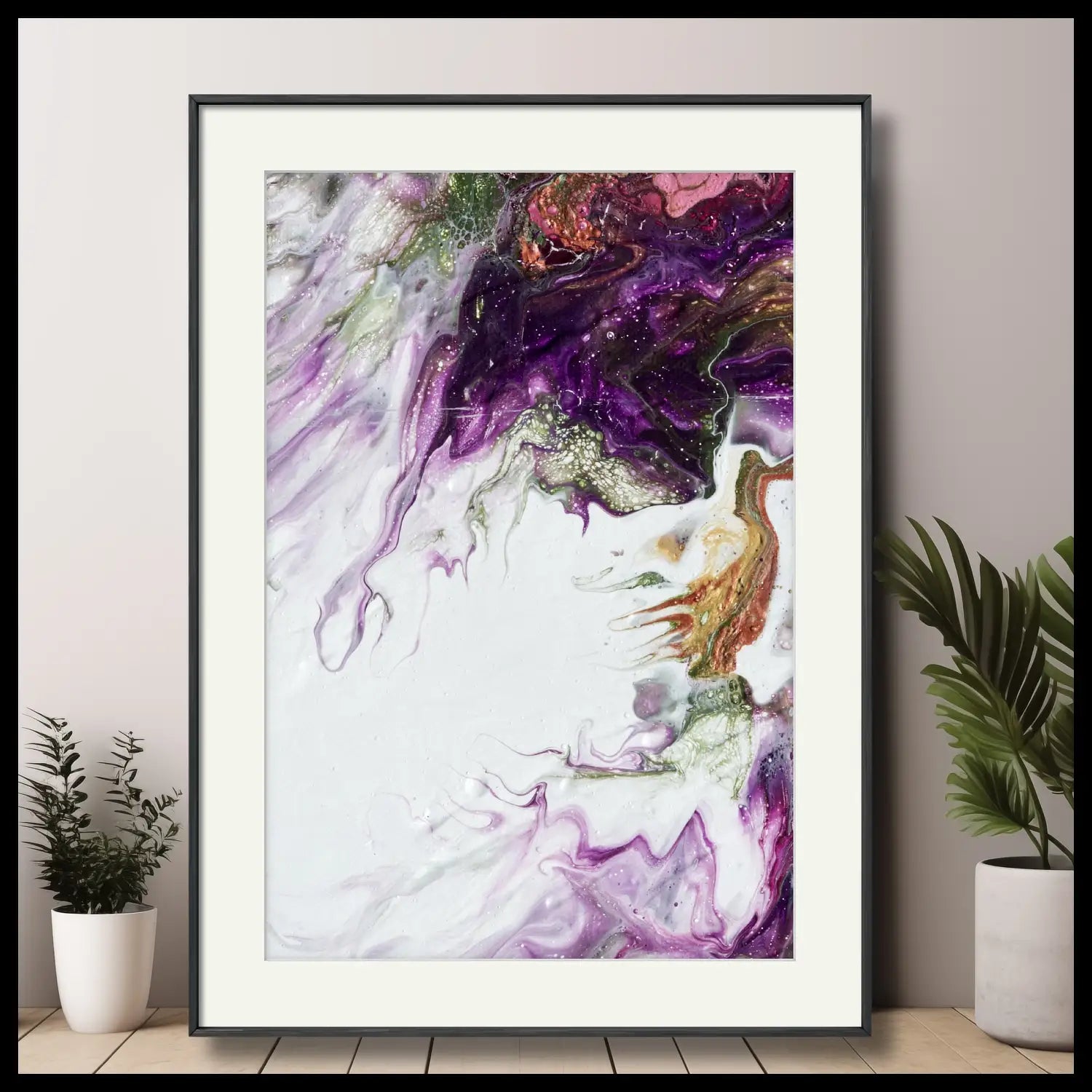 Passion Royale  - framed luxury paper print in purple