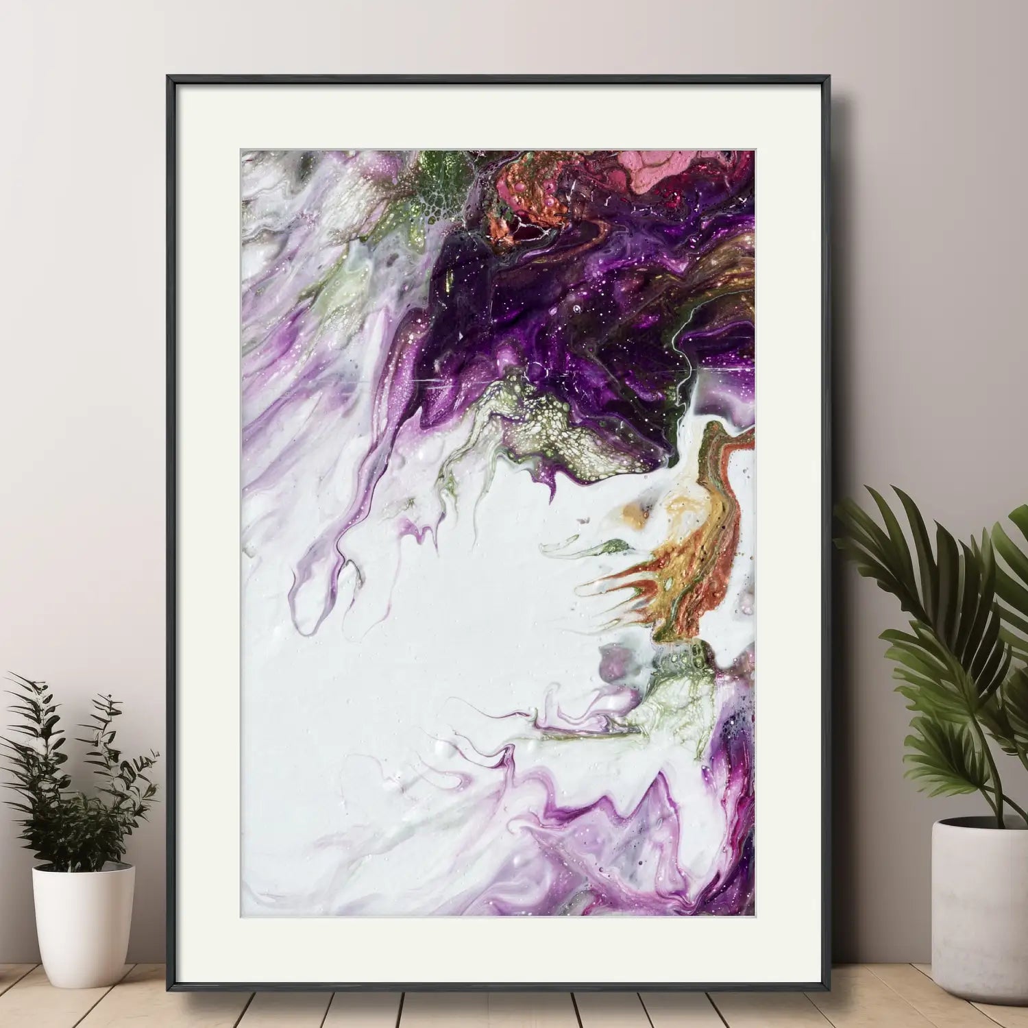 Passion Royale  - framed luxury paper print in purple