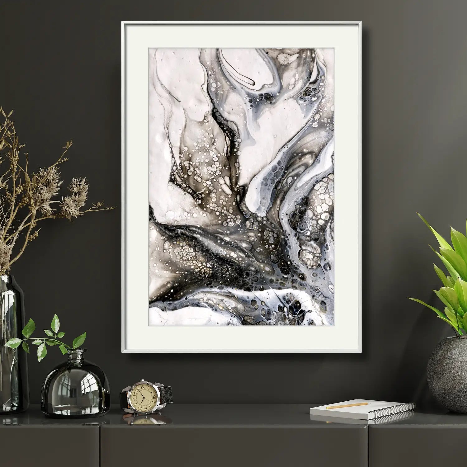 Monochrome Attraction - framed wall art in black and white