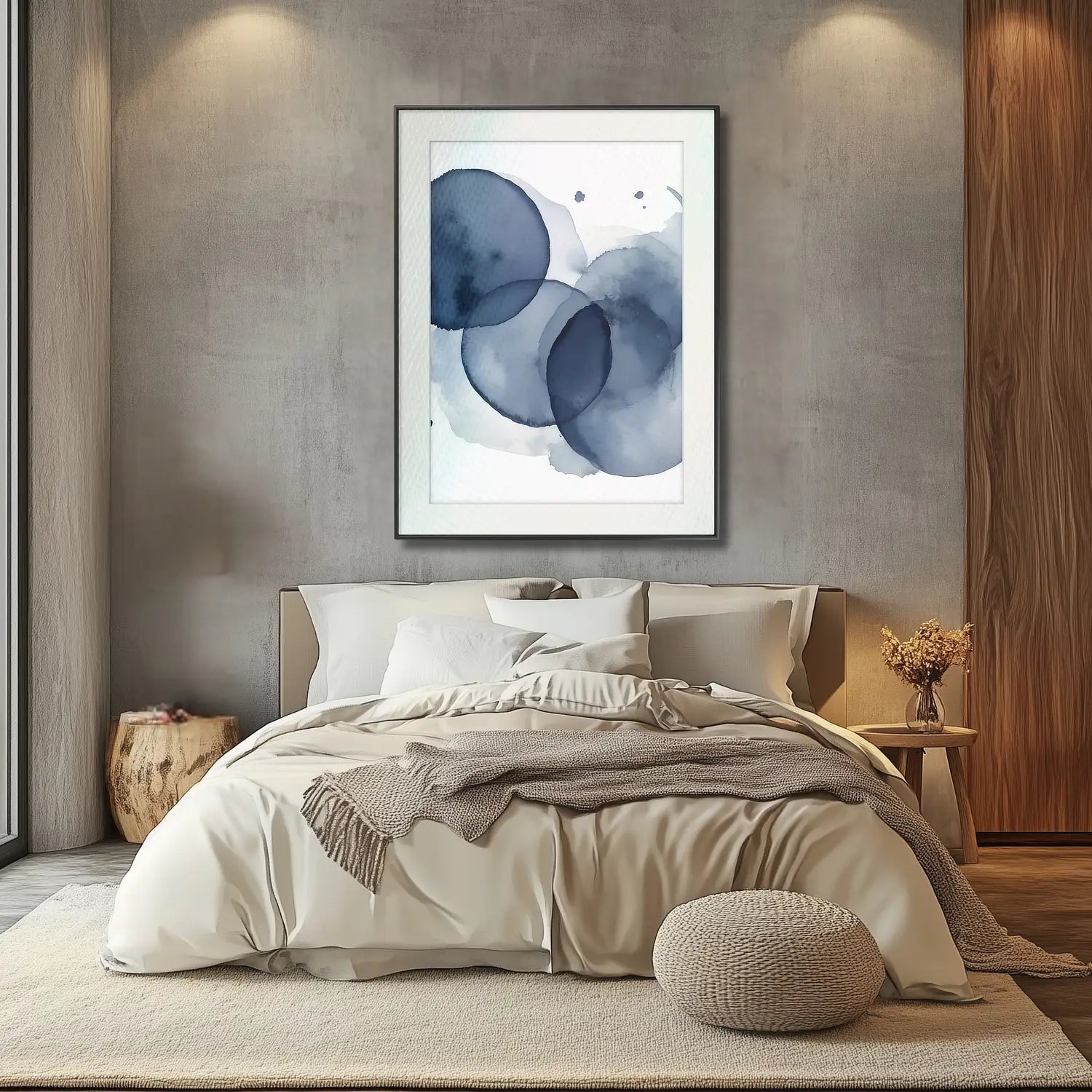 Indigo Love - Minimalist Fine Art Print for Modern Bedroom