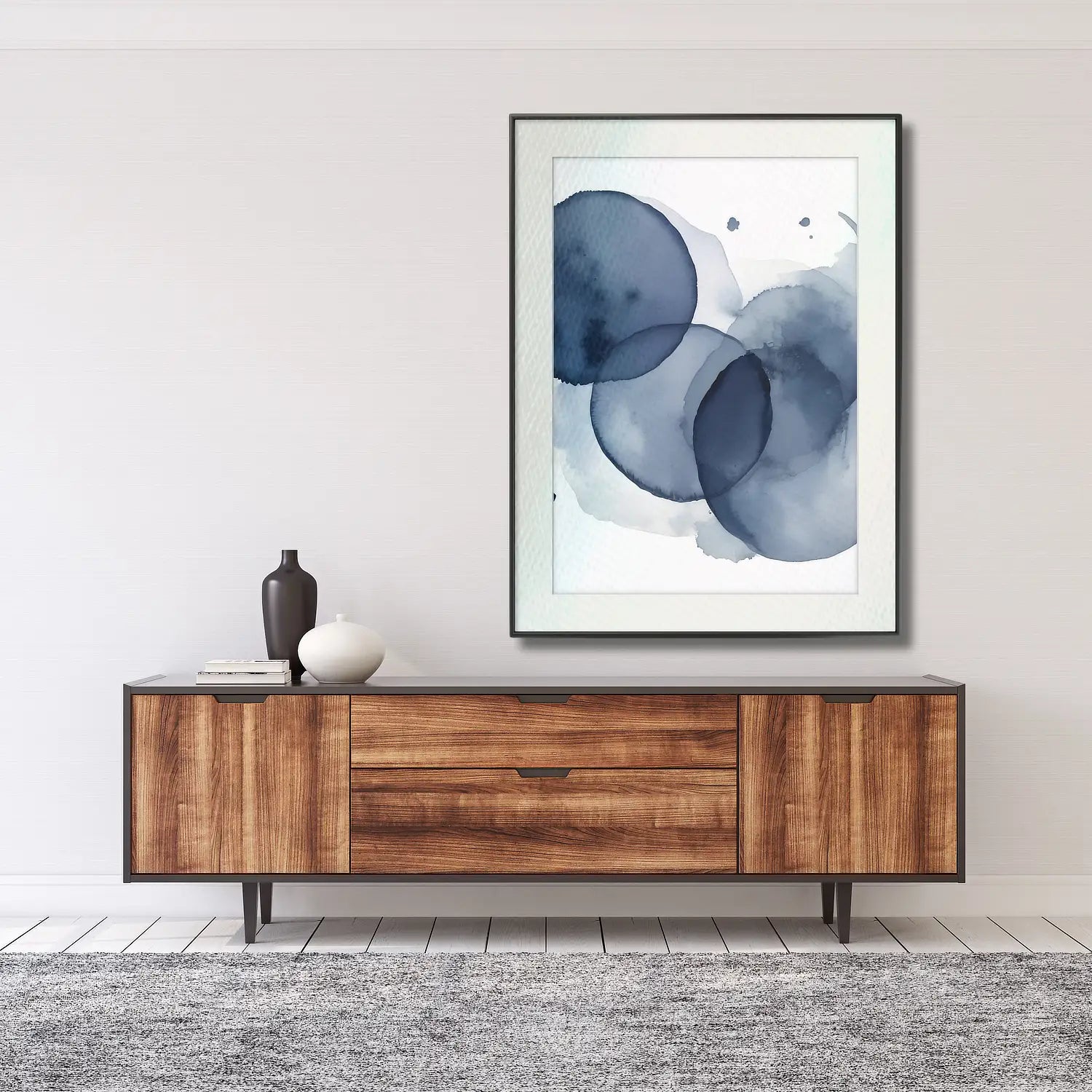 Indigo Love - Minimalist Fine Art Print for Modern Bedroom