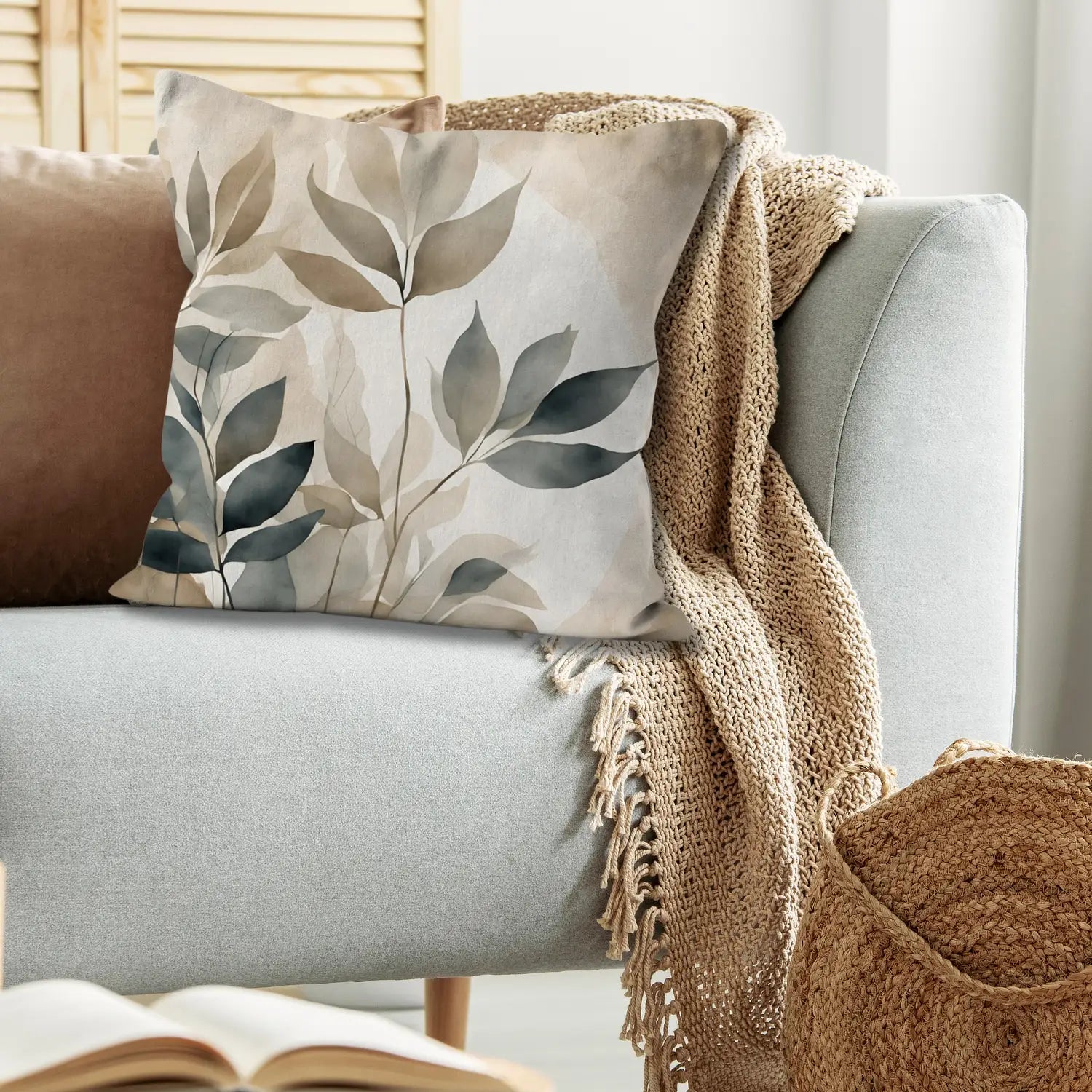 Calm - Chic floral throw pillows, minimalist & handmade