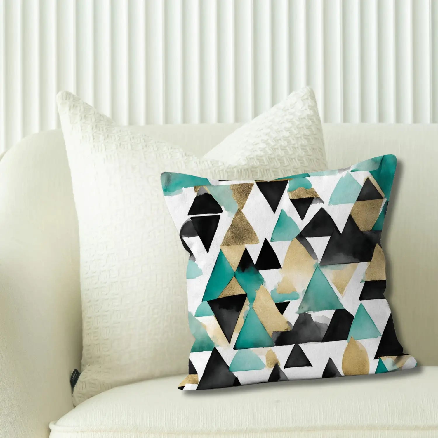 City Lights - Nordic style throw cushion in teal