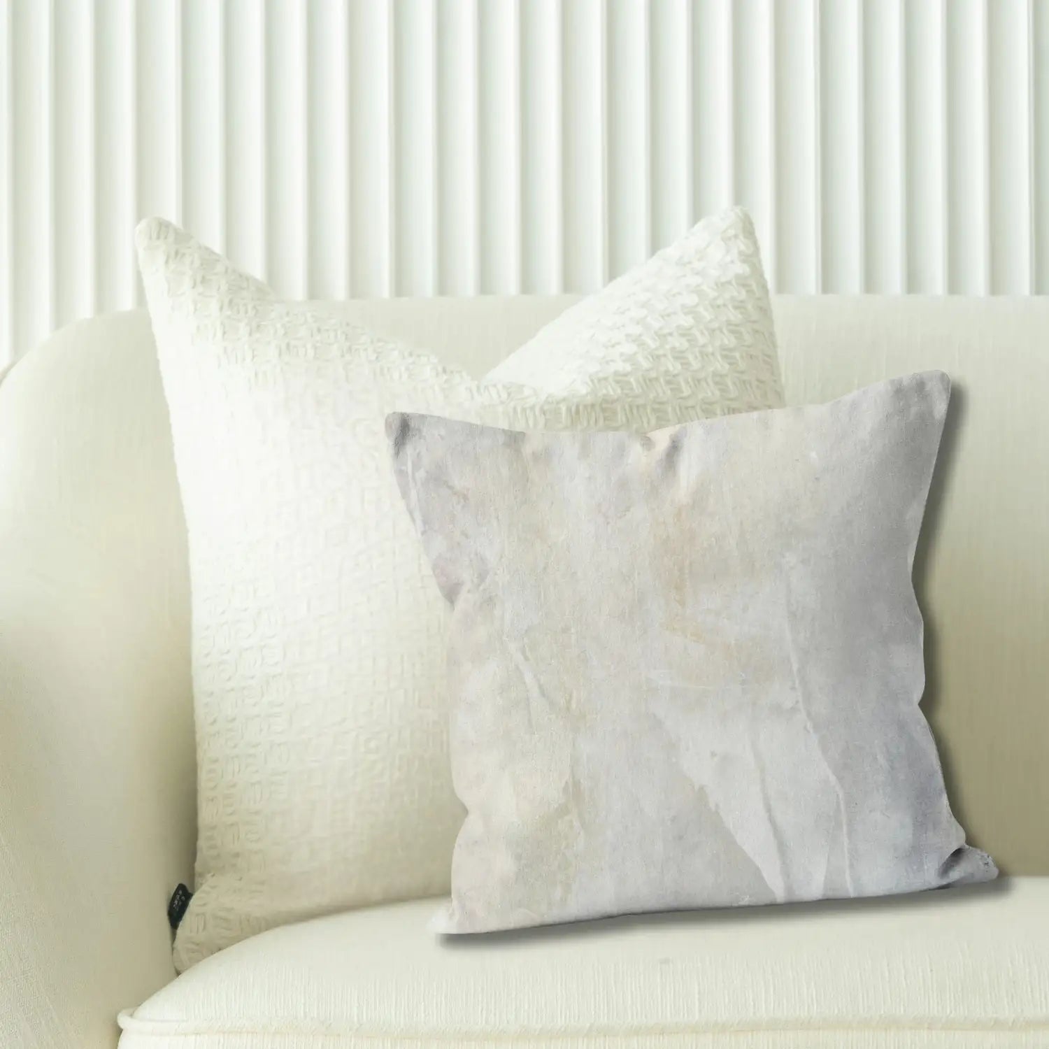 Creamy Finesse - Bespoke Minimalist White Throw Pillow