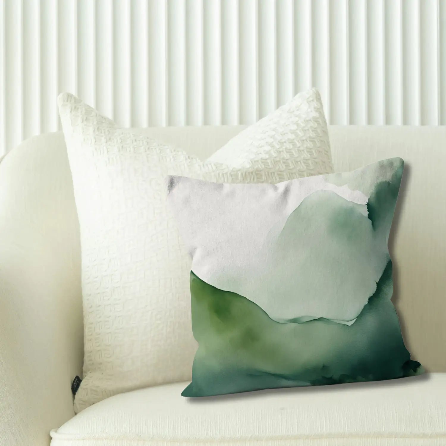 Forest Retreat - Bespoke Throw Pillow in Green