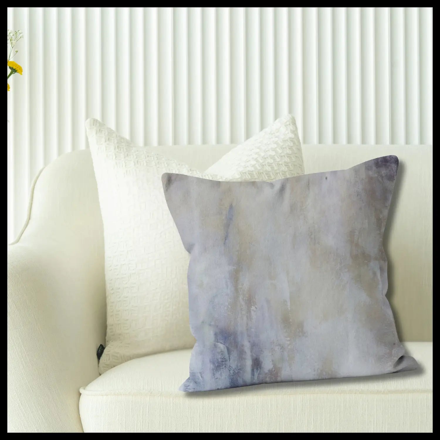 Ivory Posh - Hand-crafted Minimalist Decorative Throw Pillow in Ivory