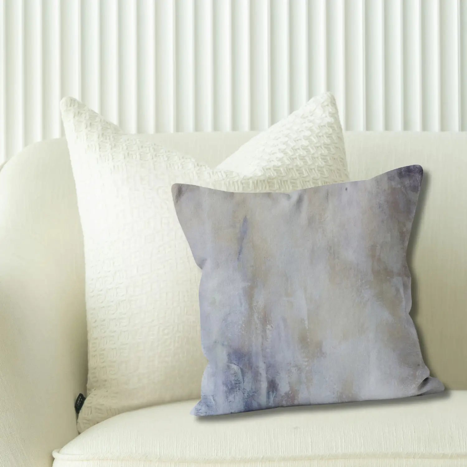 Ivory Posh - Hand-crafted Minimalist Decorative Throw Pillow in Ivory