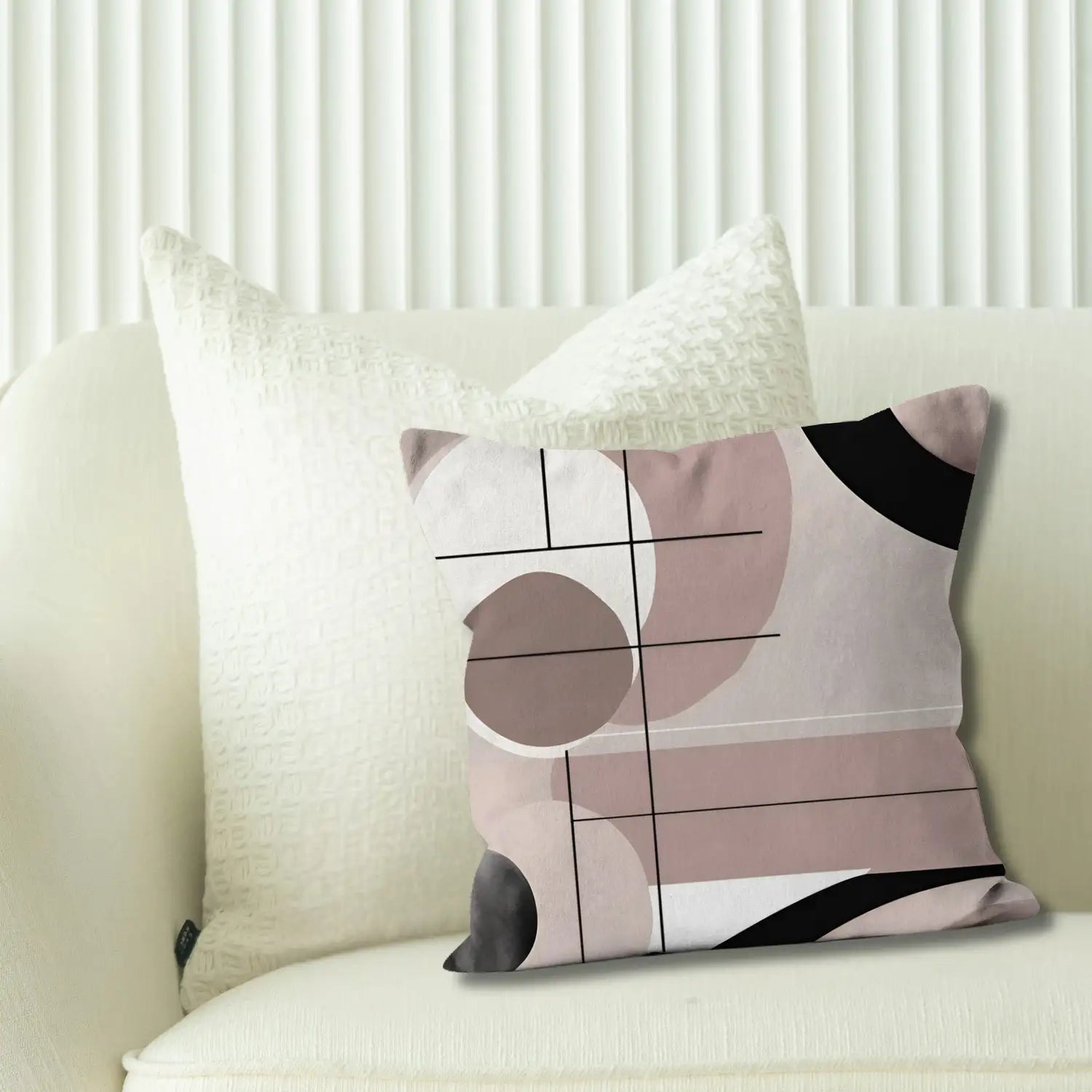 Luxurious Depths: Handmade geometric style throw cushion