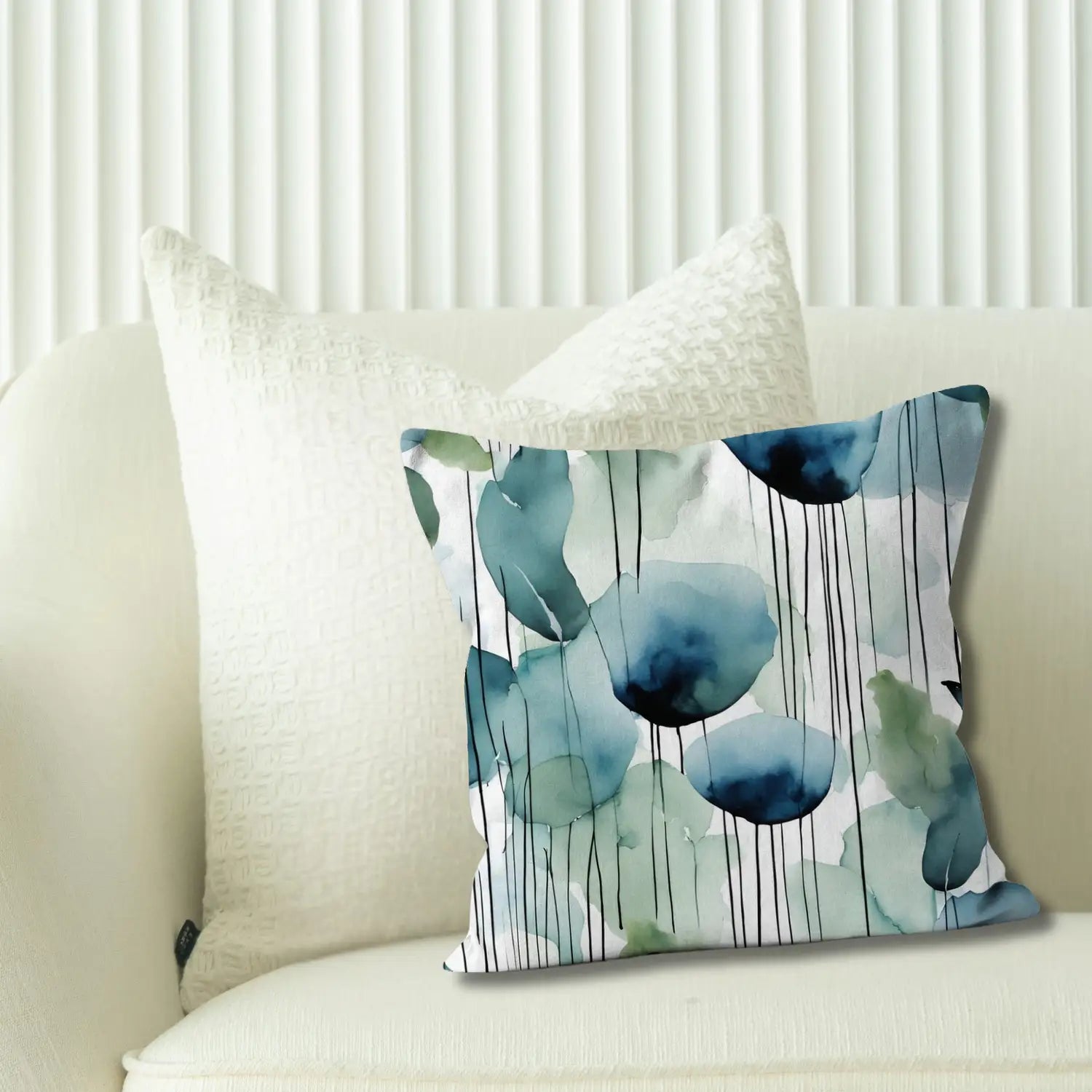 Muted Bloom - botannical minimalist style throw cushion