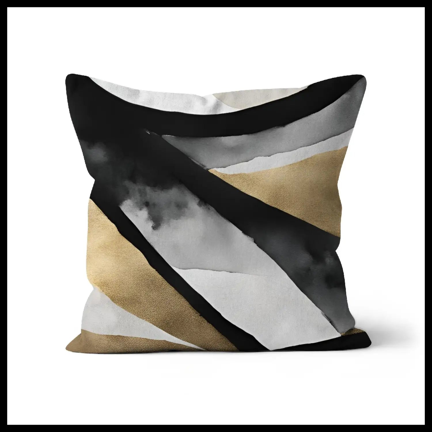 Nocturne Luxe Nordic style cushion in black and gold