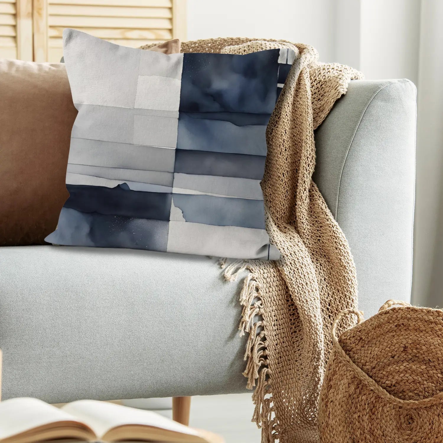 Midnight Sky Geometric Throw Pillow: Nordic Style Décor