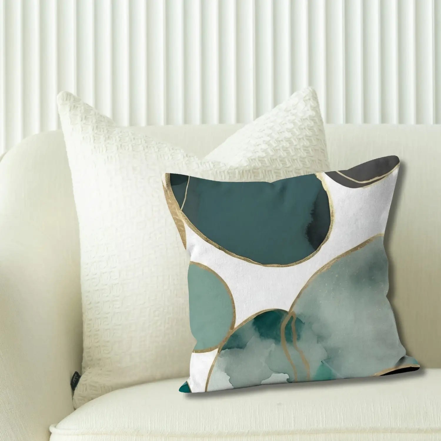 Teal Elegance - handmade decorative coastal style throw pillow