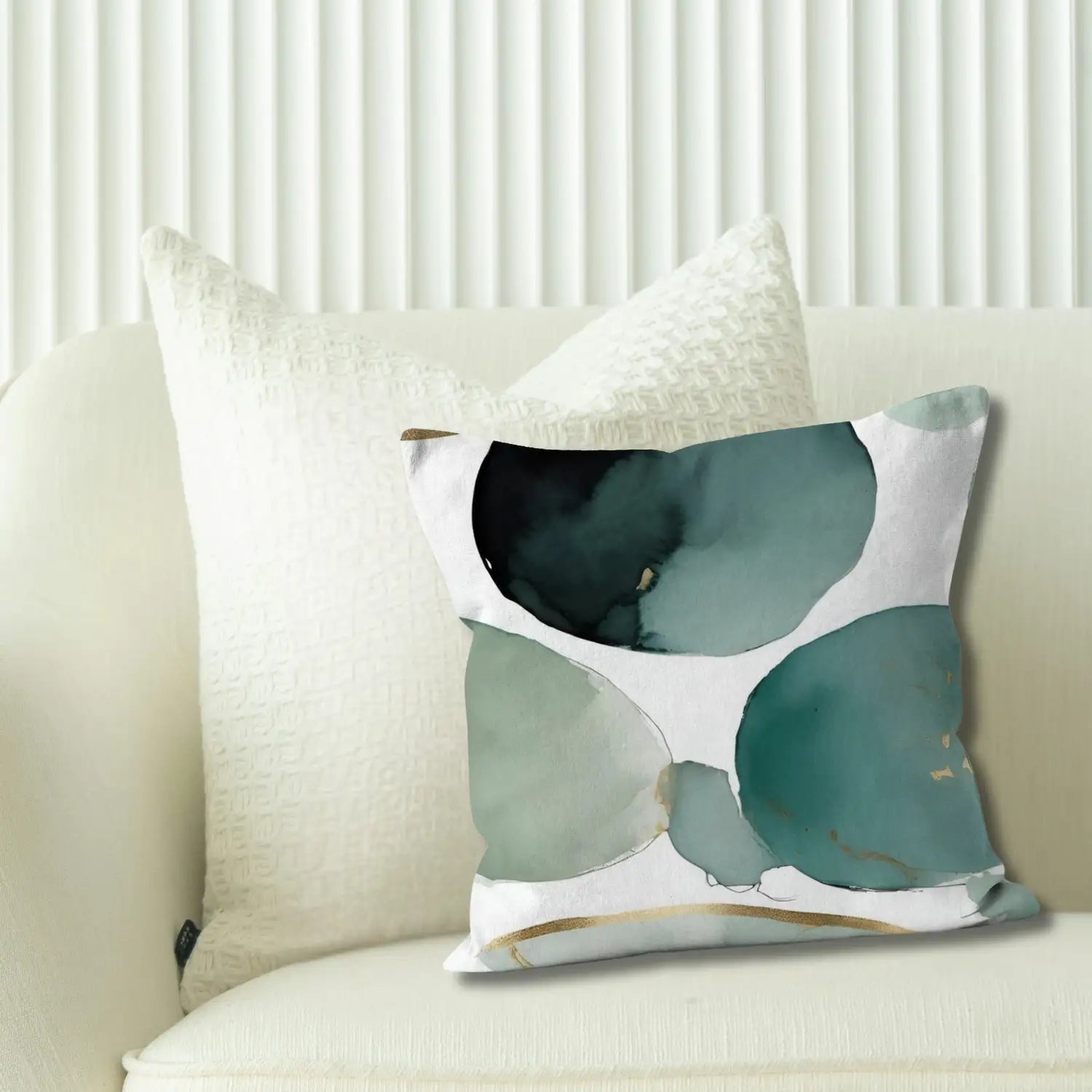 Teal Beauty - artisan coastal style sofa cushion