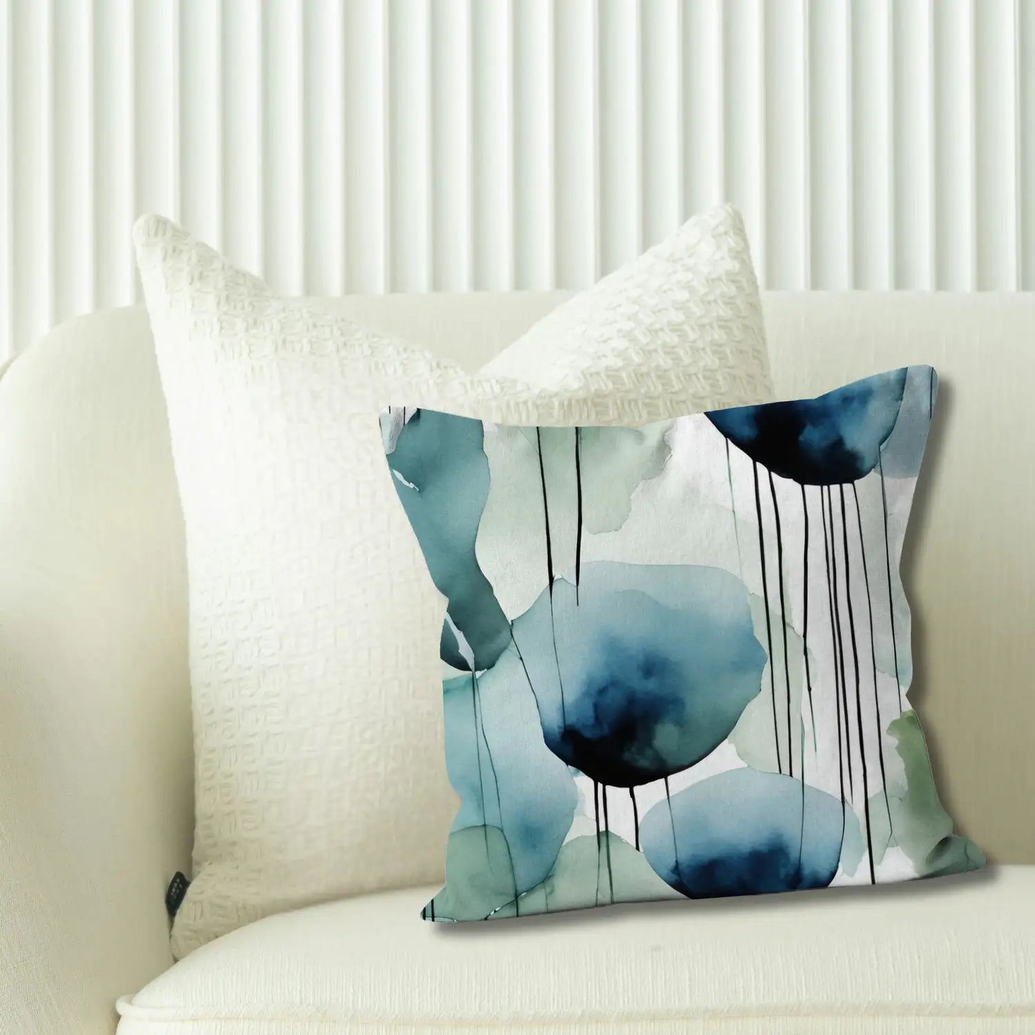 Quiet Bloom - floral minimalist decorative throw pillow