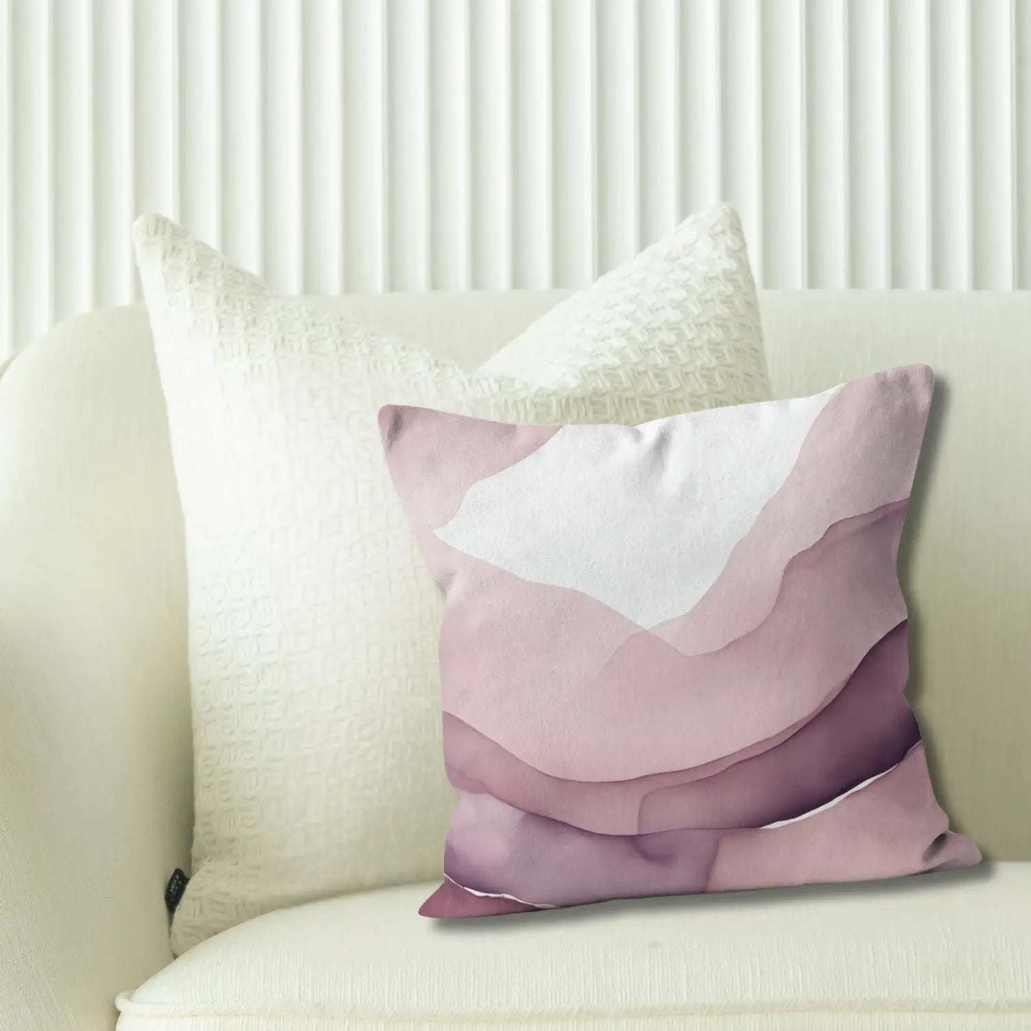 Romantic Whispers - Throw Pillow in Blush and Purple