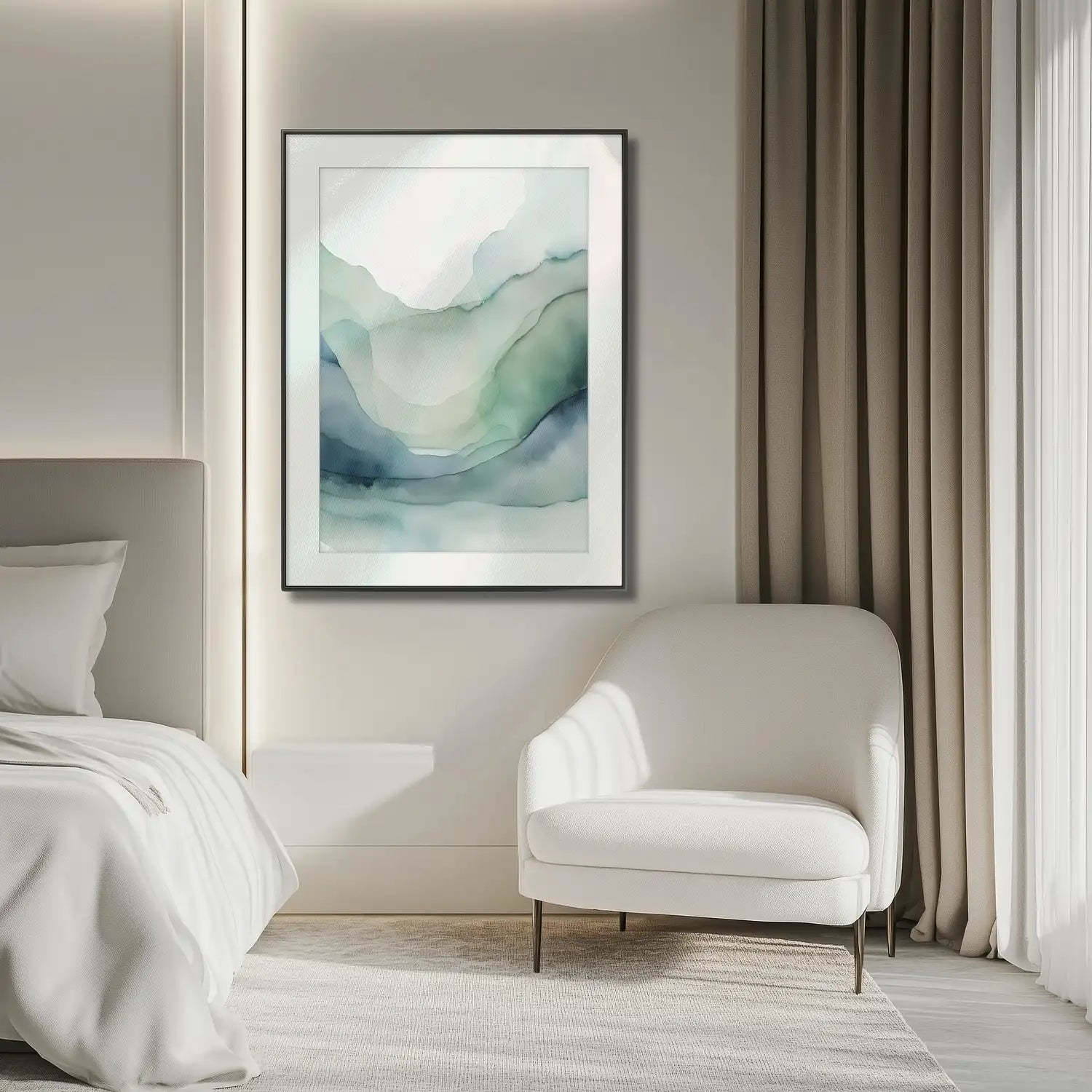 Sea Breeze - Calming Elegance, Wall Art in Teal.