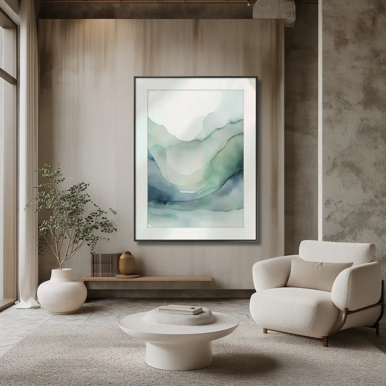 Sea Breeze - Calming Elegance, Wall Art in Teal.