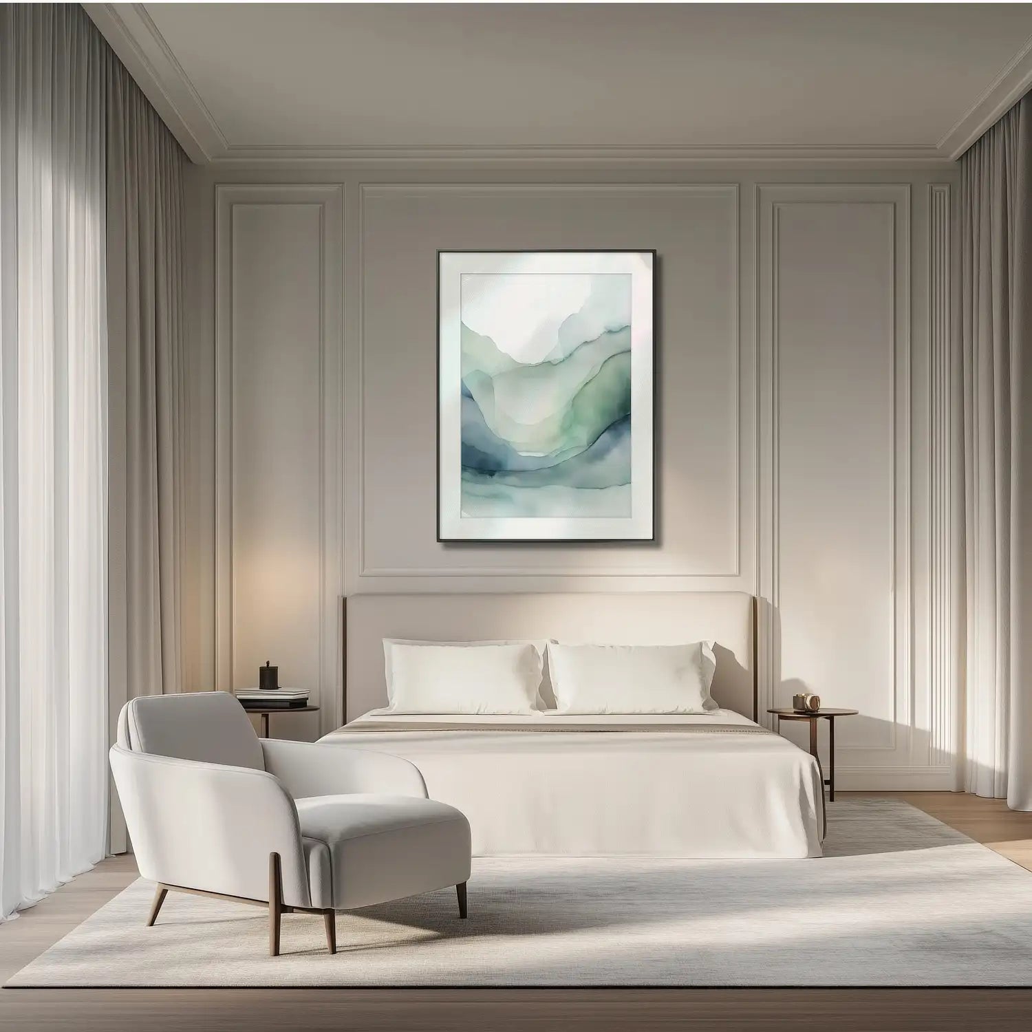 Sea Breeze - Calming Elegance, Wall Art in Teal.