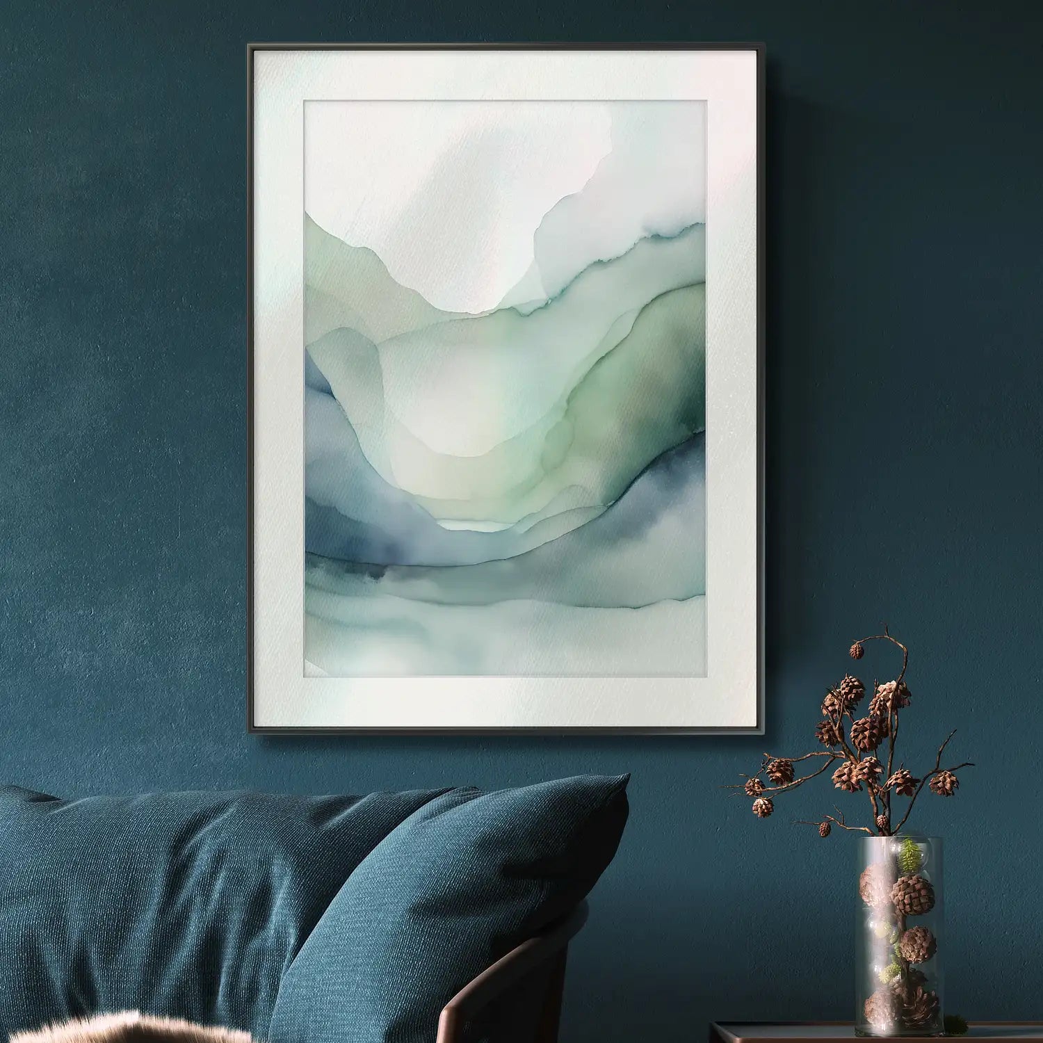 Sea Breeze - Calming Elegance, Wall Art in Teal.