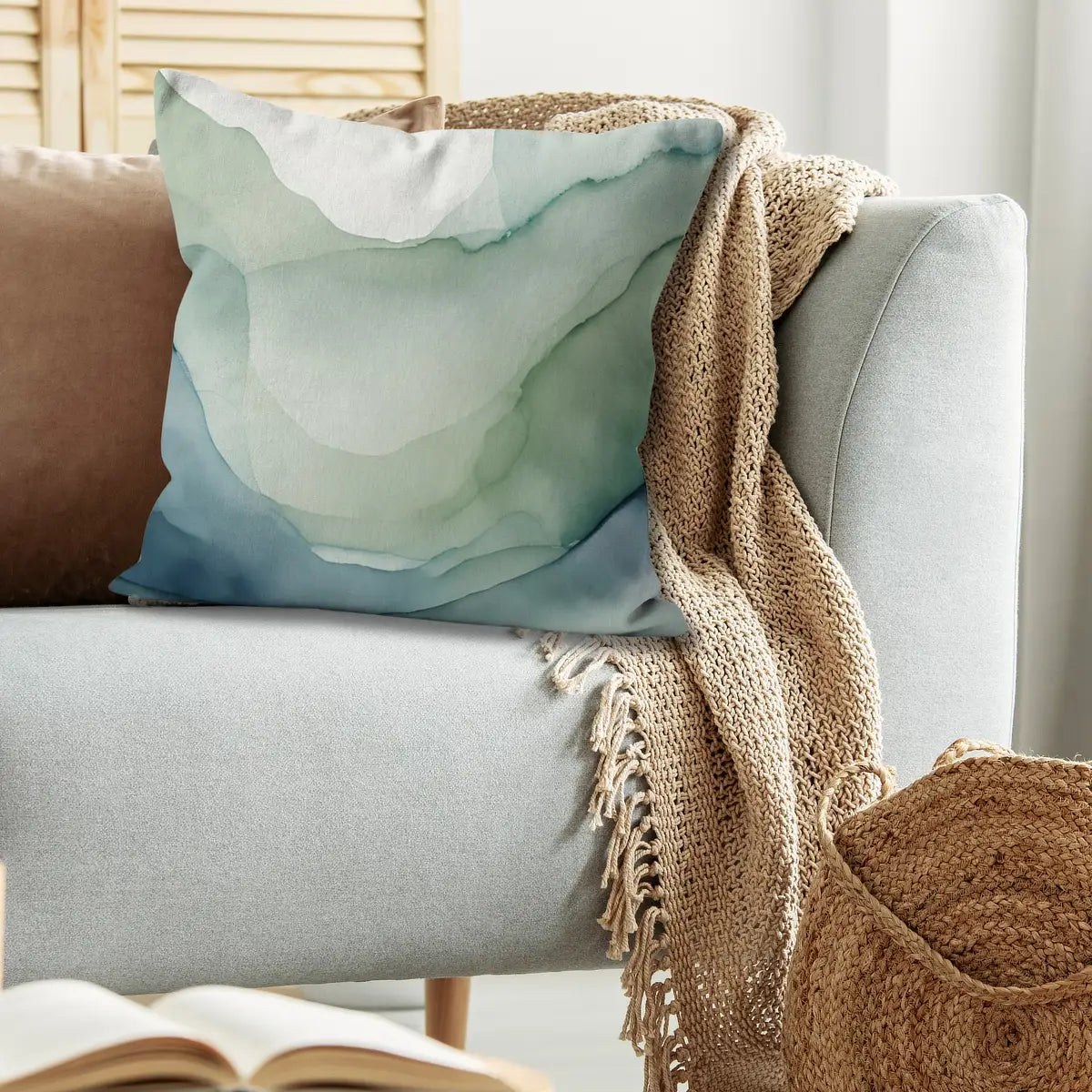 Sea Breeze: Calming elegance. Bespoke Cushion in Teal