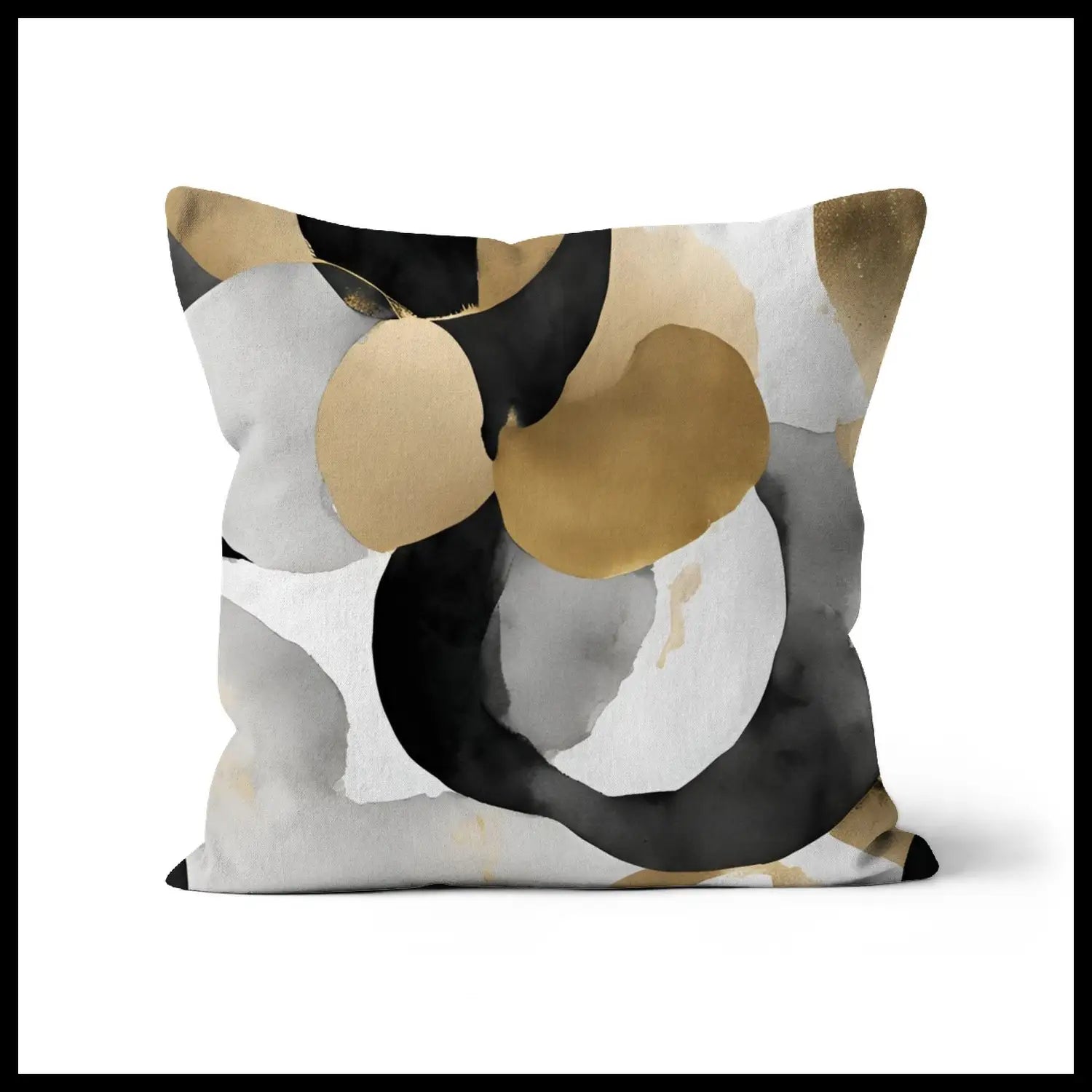 Soft Luxe Nordic style decorative cushion in black and gold