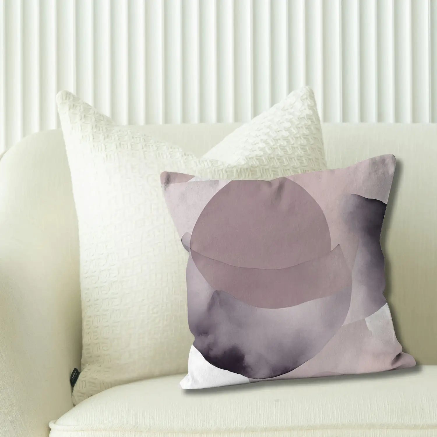 Subtle Petals - handmade Nordic abstract throw pillow