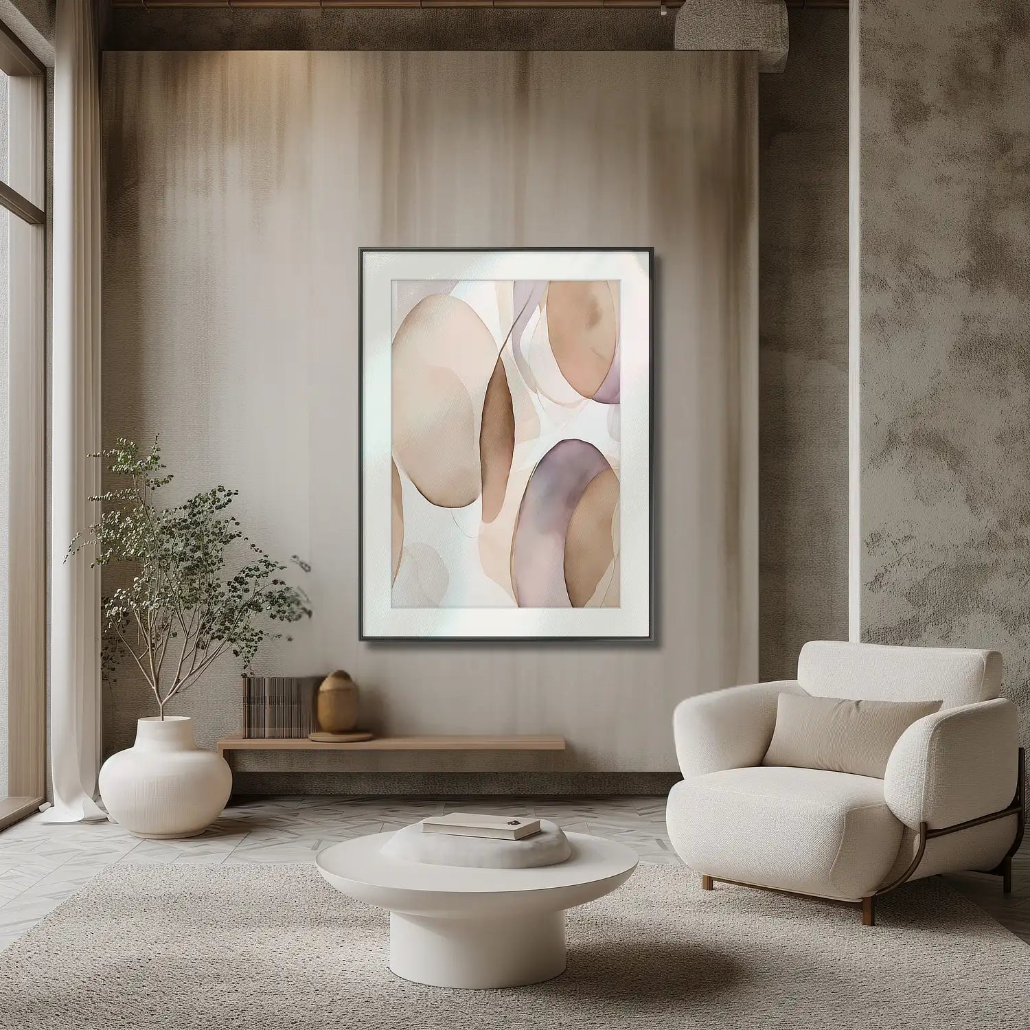 Understated Elegance - Beige and Mauve Artwork