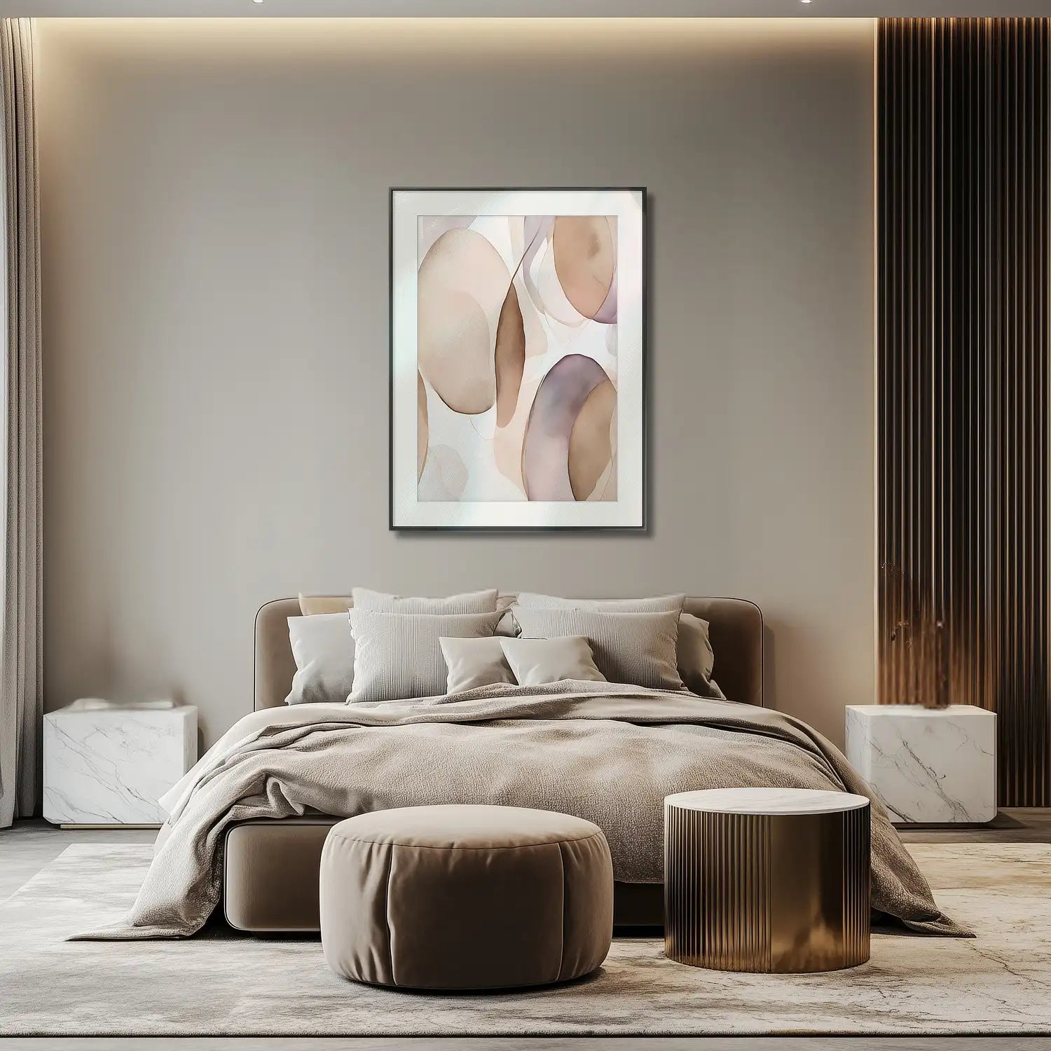 Understated Elegance - Beige and Mauve Artwork