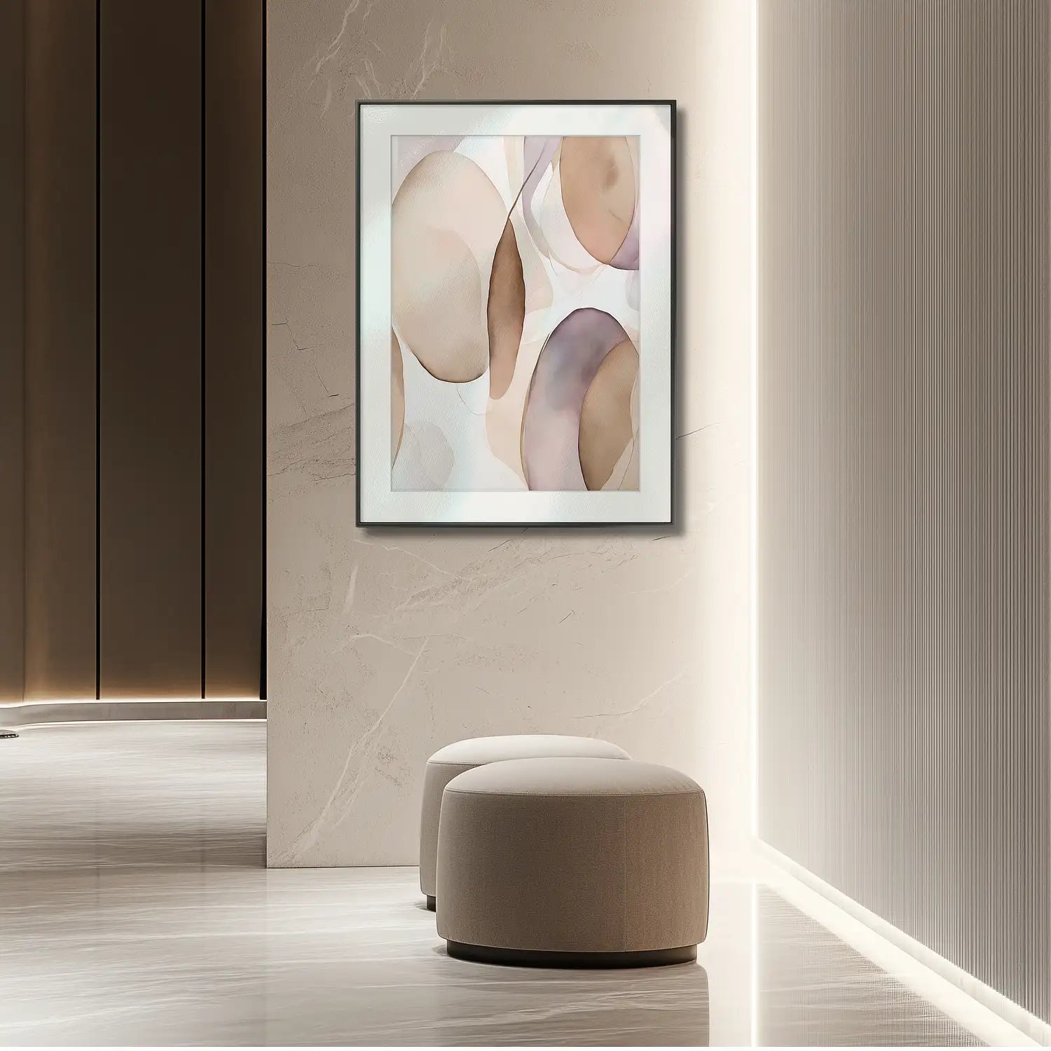 Understated Elegance - Beige and Mauve Artwork