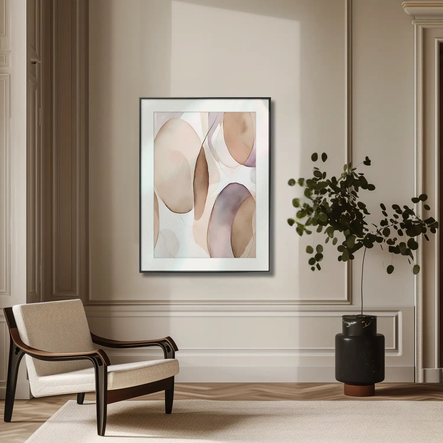 Understated Elegance - Beige and Mauve Artwork