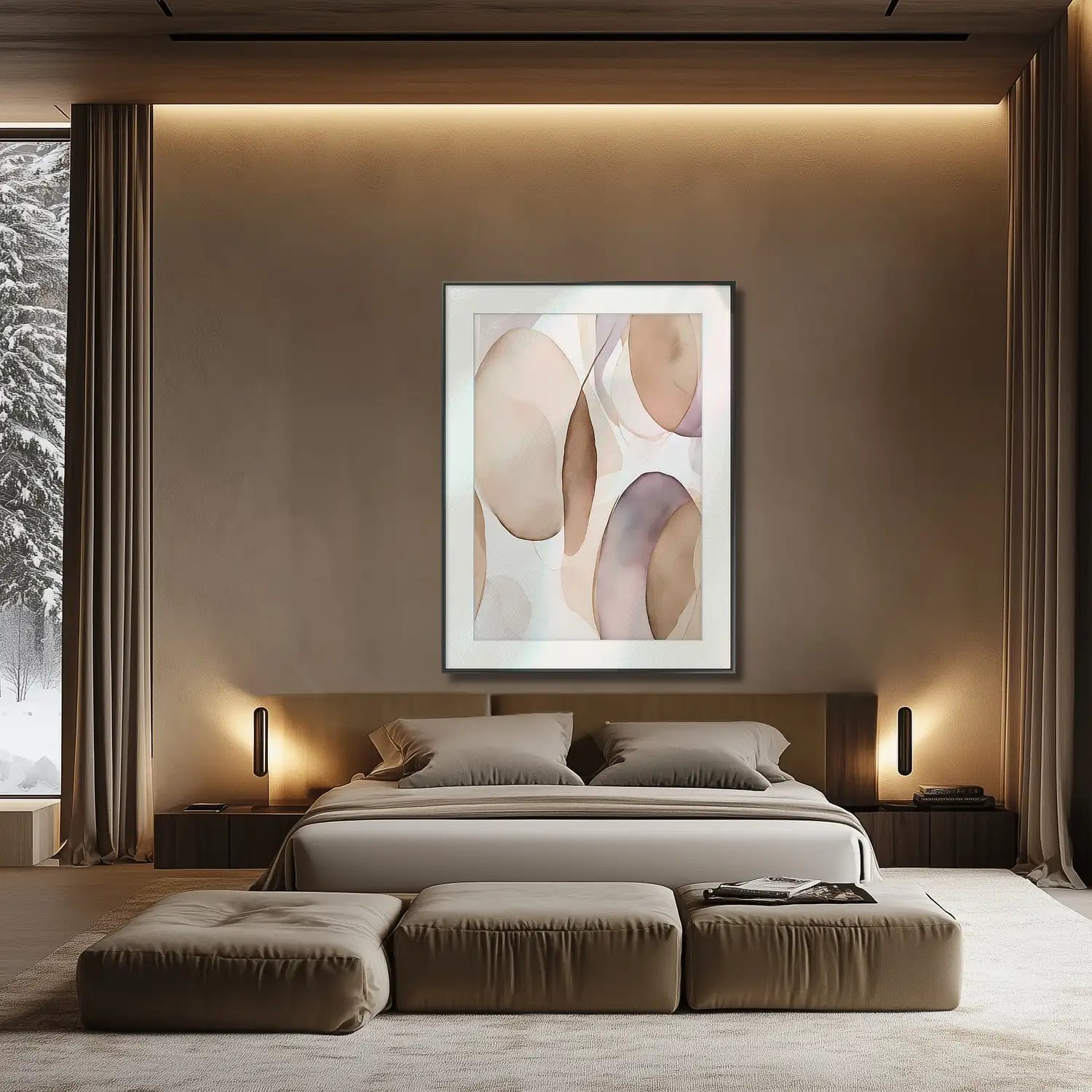 Understated Elegance - Beige and Mauve Artwork