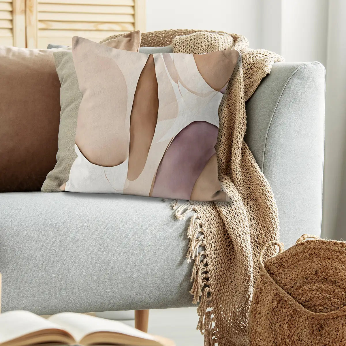 Understated Elegance - Bespoke Beige and Mauve Cushion