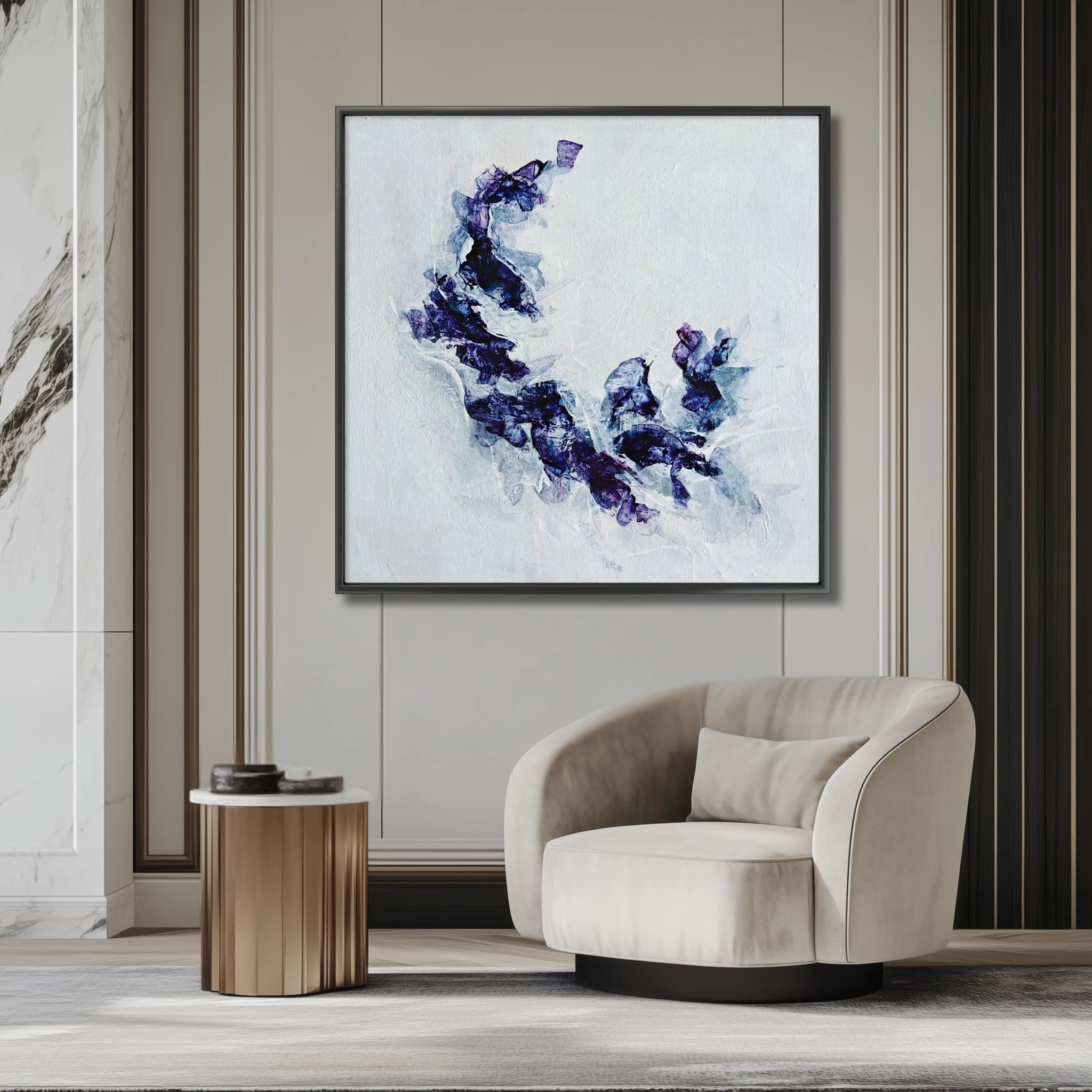 Blue Sapphire | Exclusive Framed Fine Art Print - Anez Ka Arts Luxury Wall Art