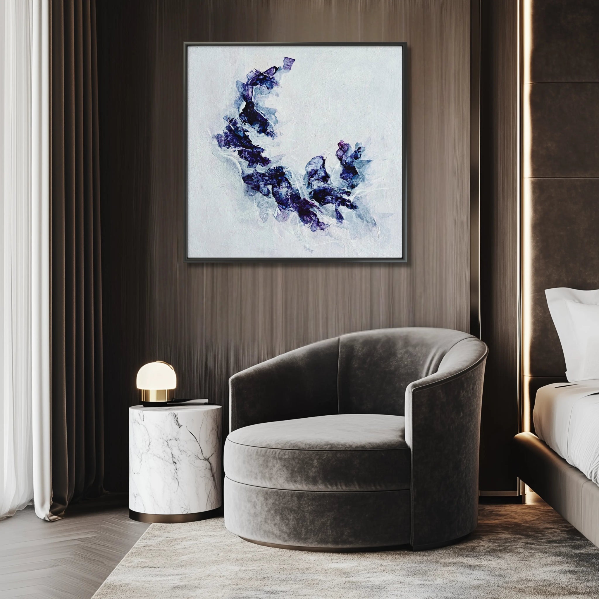 Blue Sapphire | Exclusive Framed Fine Art Print - Anez Ka Arts Luxury Wall Art