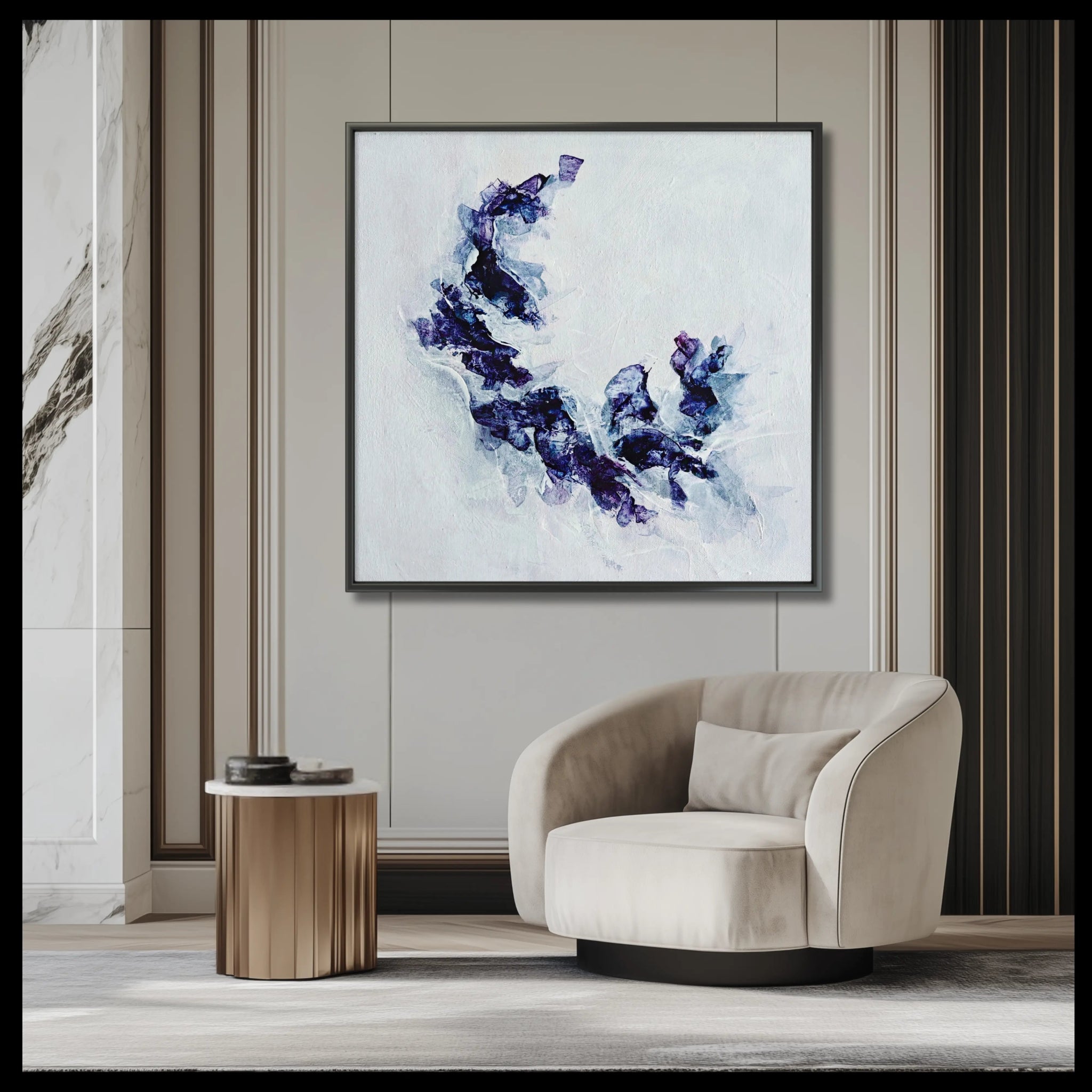 Blue Sapphire | Exclusive Framed Fine Art Print - Anez Ka Arts Luxury Wall Art