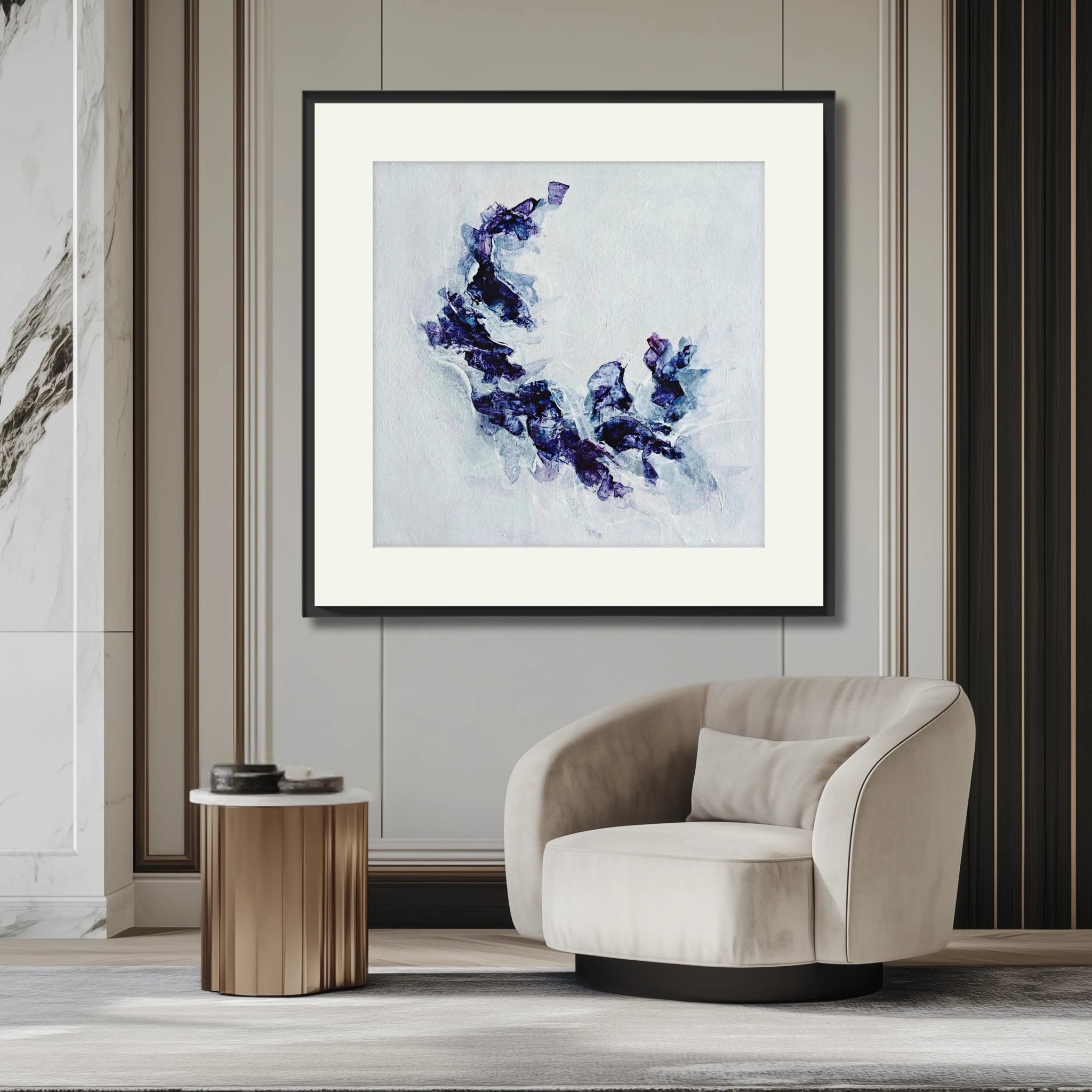 Blue Sapphire | Exclusive Framed Fine Art Print - Anez Ka Arts Luxury Wall Art