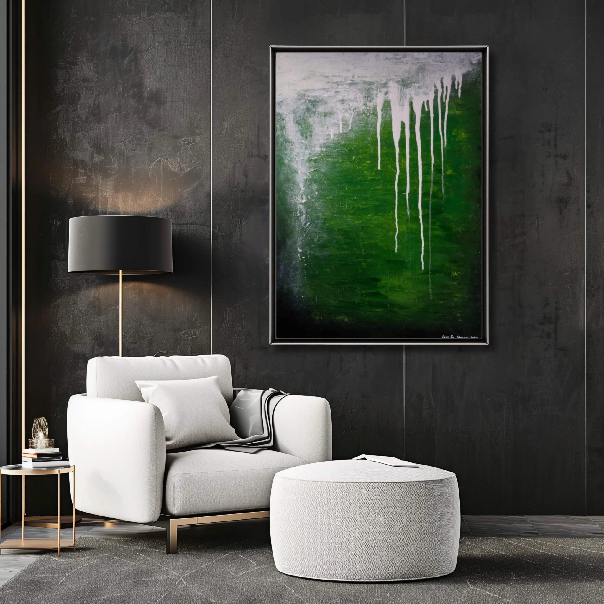 Catharsis | Luxury Textured Abstract Painting in Green - Anez Ka Arts Luxury Wall Art