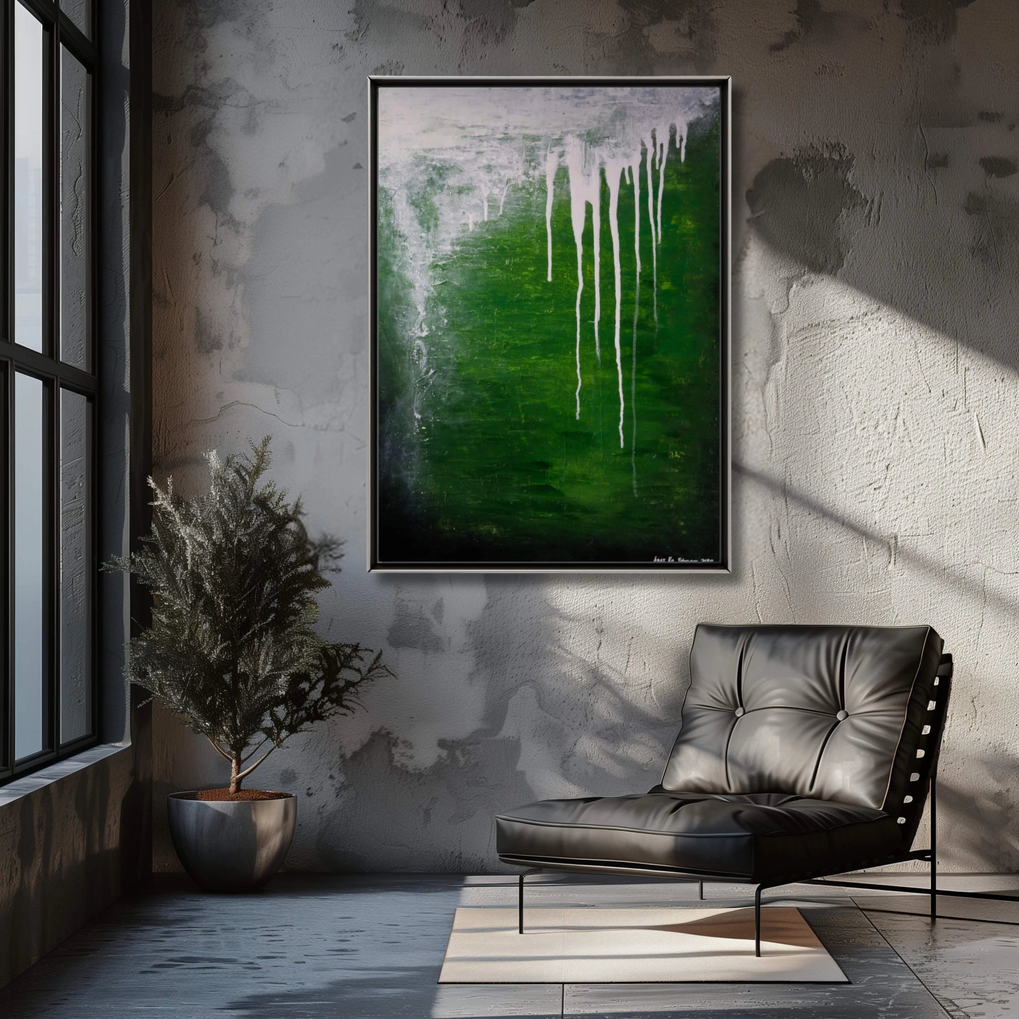 Catharsis | Luxury Textured Abstract Painting in Green - Anez Ka Arts Luxury Wall Art