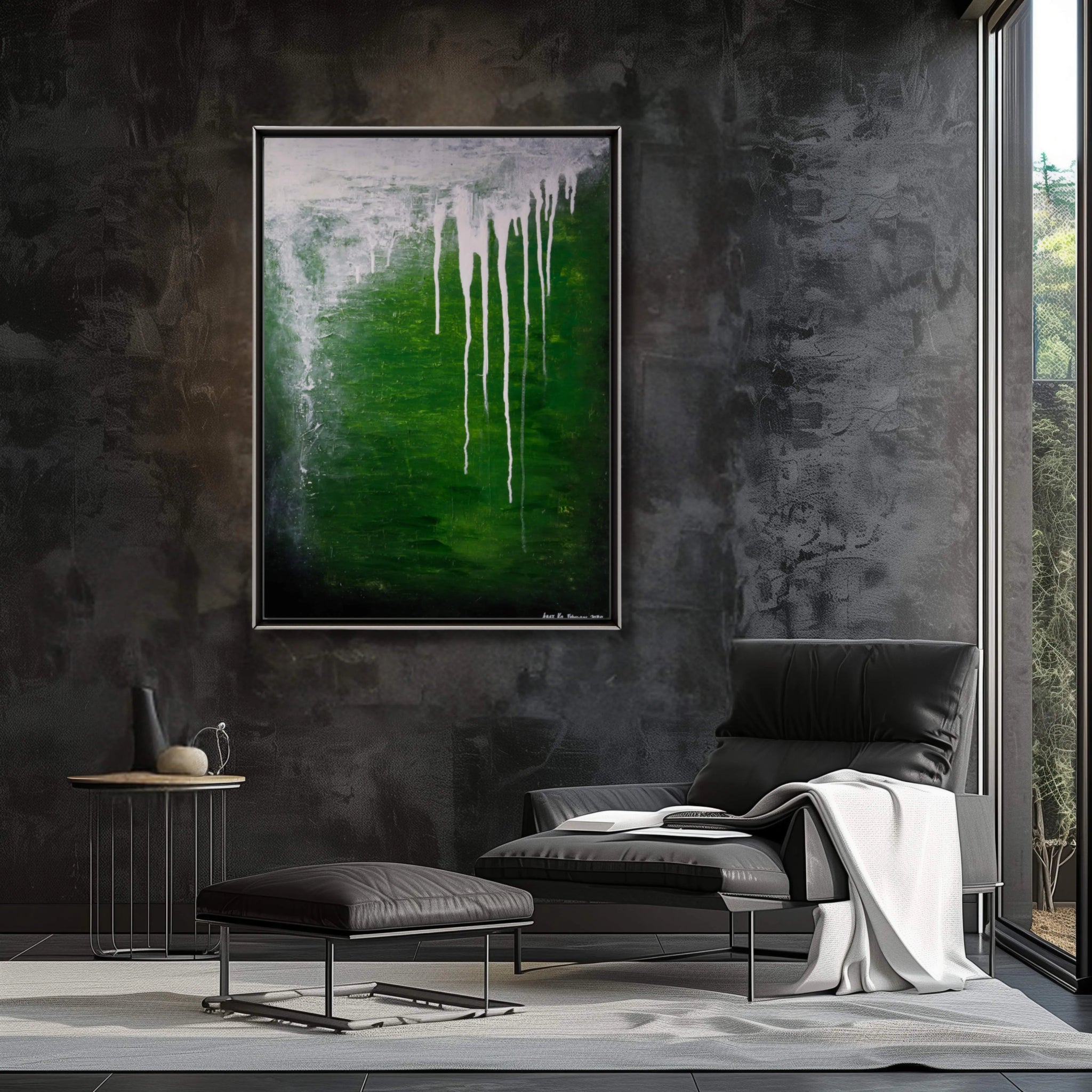 Catharsis | Luxury Textured Abstract Painting in Green - Anez Ka Arts Luxury Wall Art