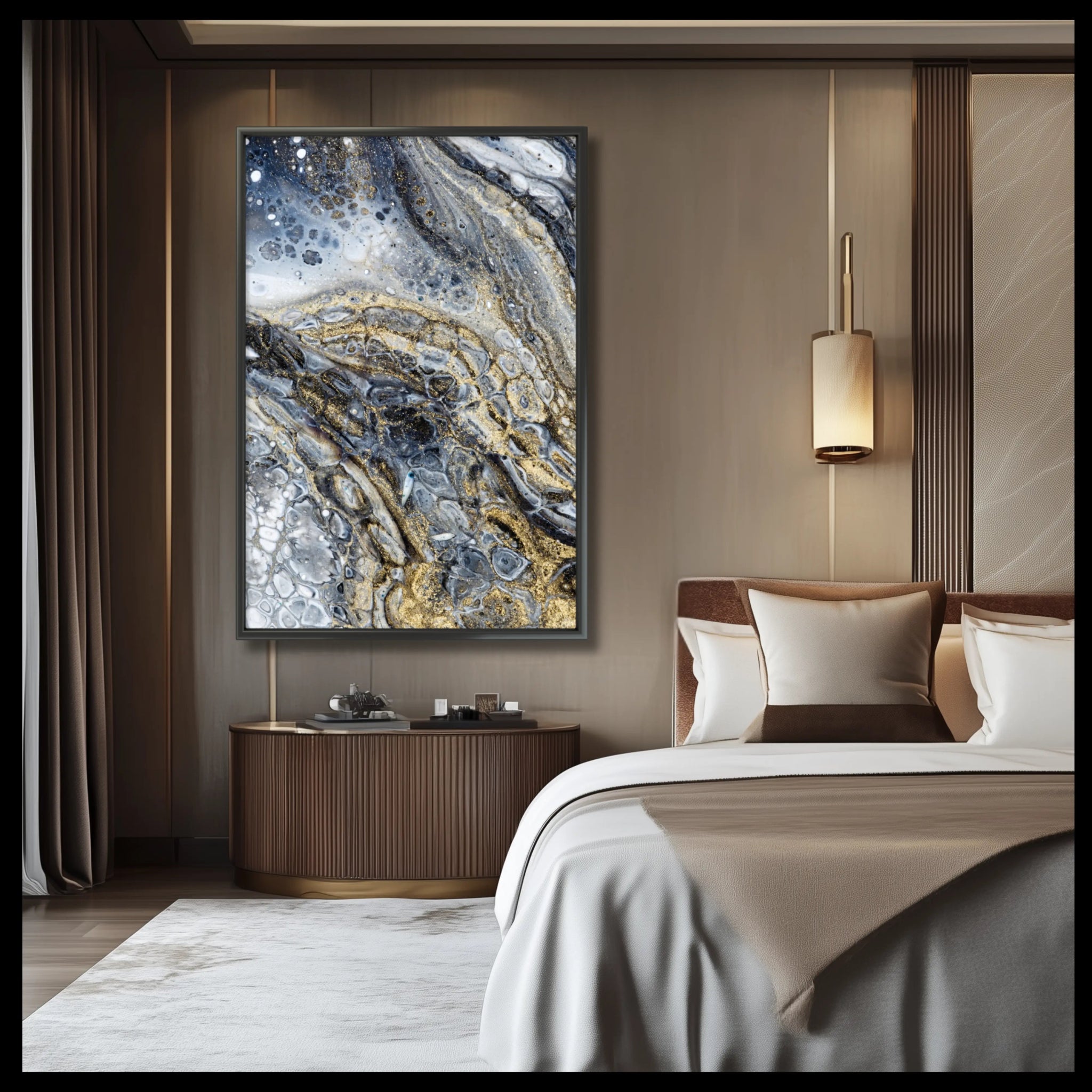 Chic Noir | Luxury Framed Wall Art in Black - Anez Ka Arts Luxury Wall Art