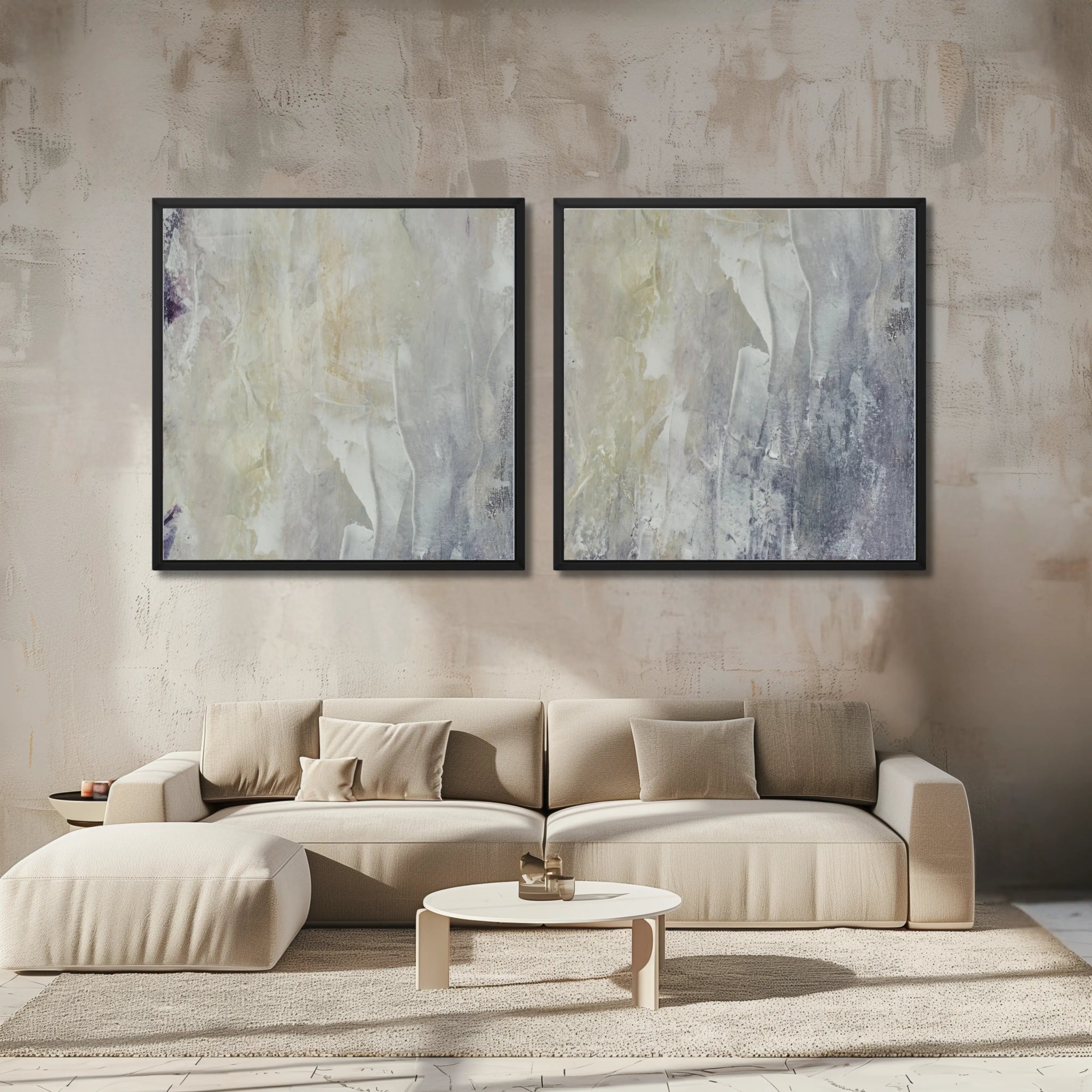 Delightful | Abstract framed wall art Set of 2 | Monochrome wall art - Anez Ka Arts Luxury Wall Art