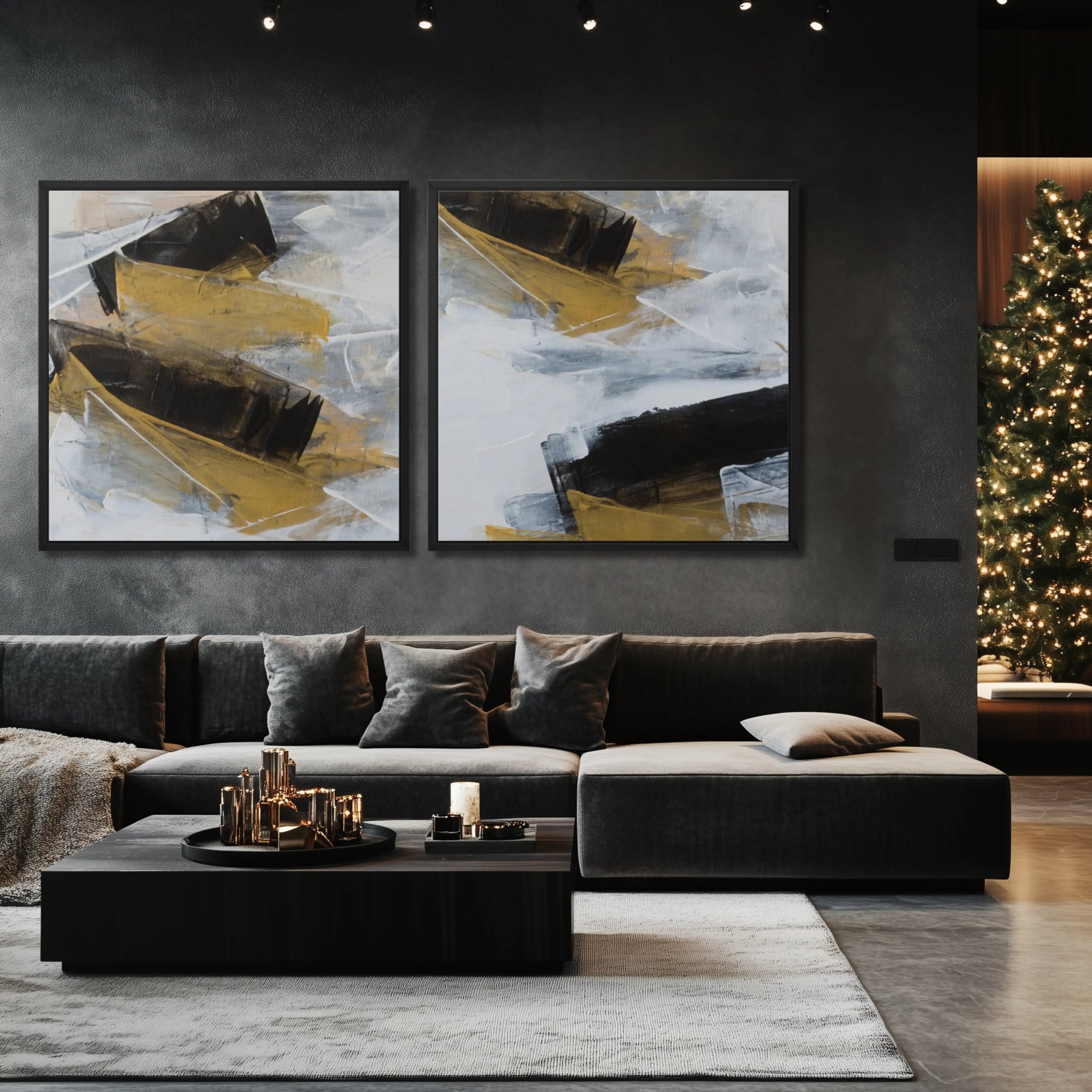 Deluxe Duo | Luxury Wall Art Set for Contemporary Homes - Anez Ka Arts Luxury Wall Art