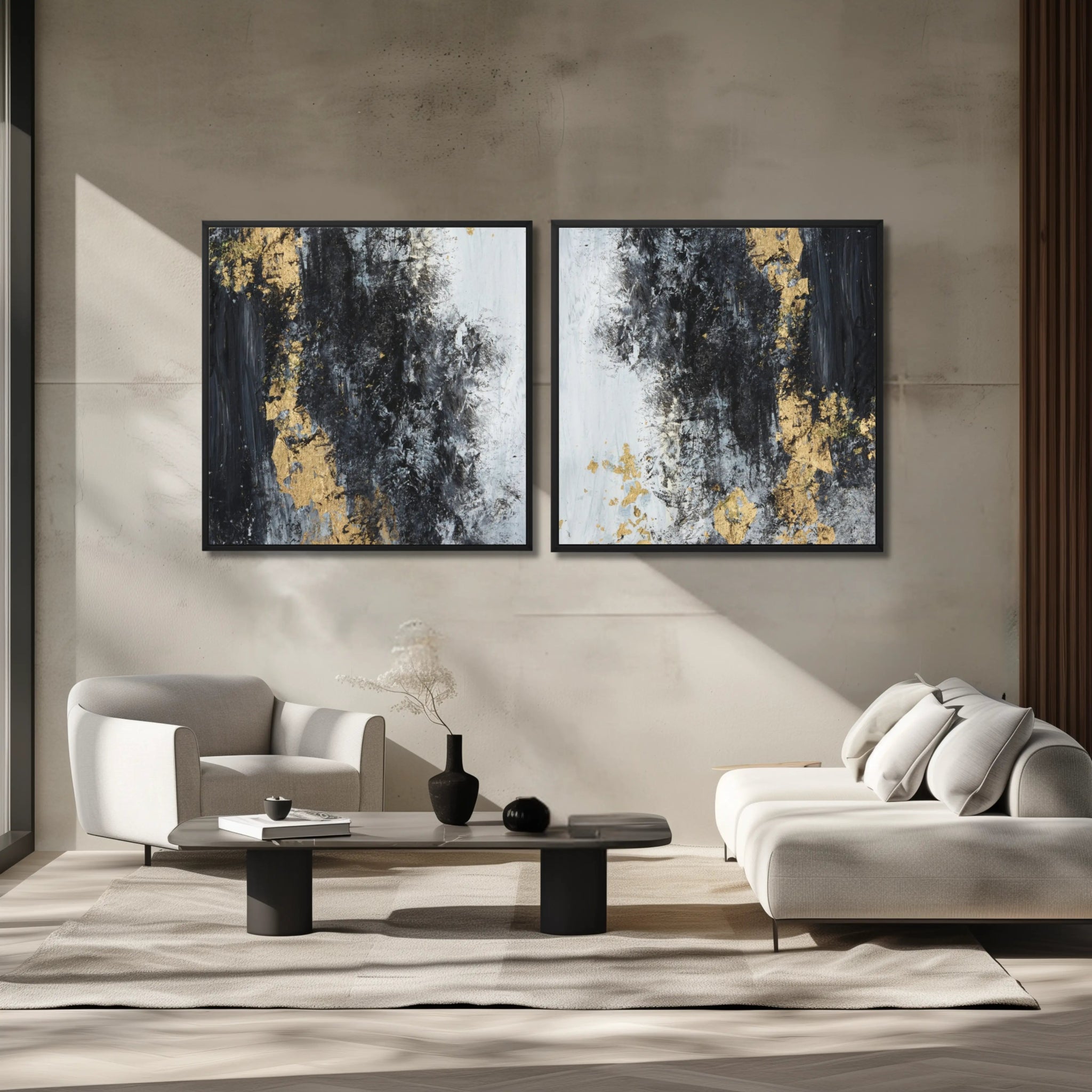 Dimensions of the Unknown | Set of 2 Canvas Prints | Bold Luxury Fine Art Set | Luxury Abstract wall art - Anez Ka Arts Luxury Wall Art