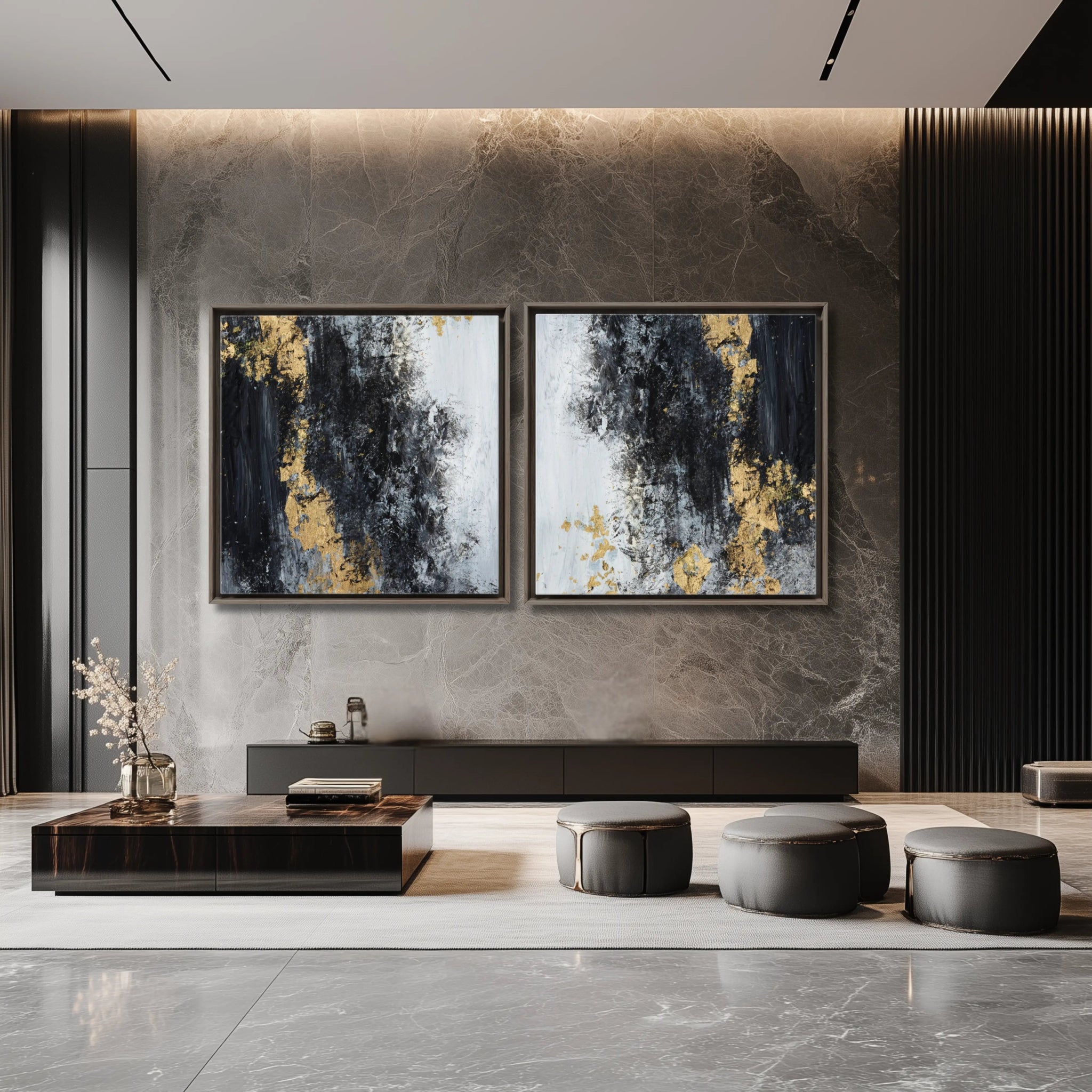 Dimensions of the Unknown | Set of 2 Canvas Prints | Bold Luxury Fine Art Set | Luxury Abstract wall art - Anez Ka Arts Luxury Wall Art